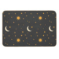 Retro Celestial Pattern 01 - Black  Eco-Friendly Bath Mat