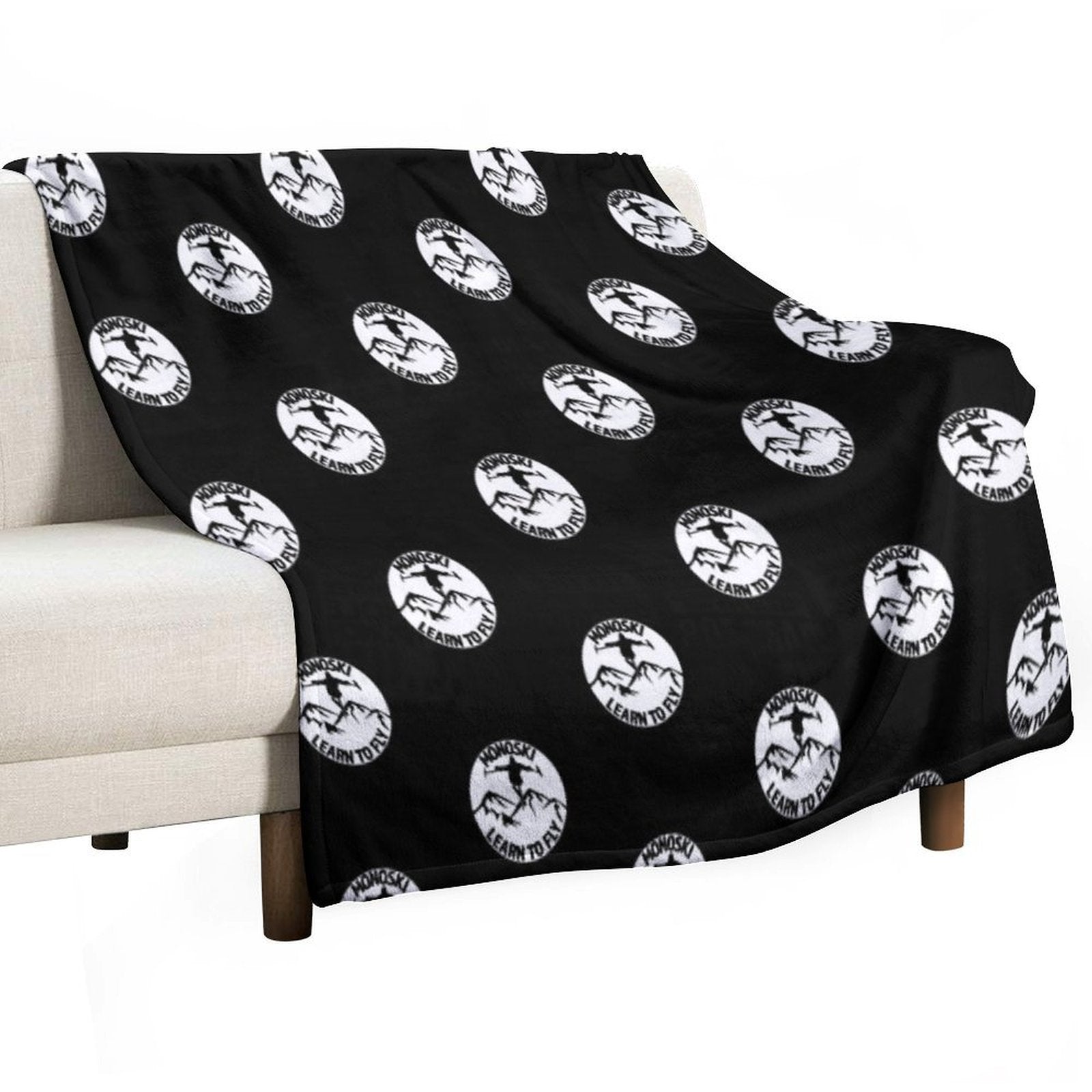 MonoSki - Learn To Fly - Great Gift for The Monoskier Eco-conscious Throw Blanket