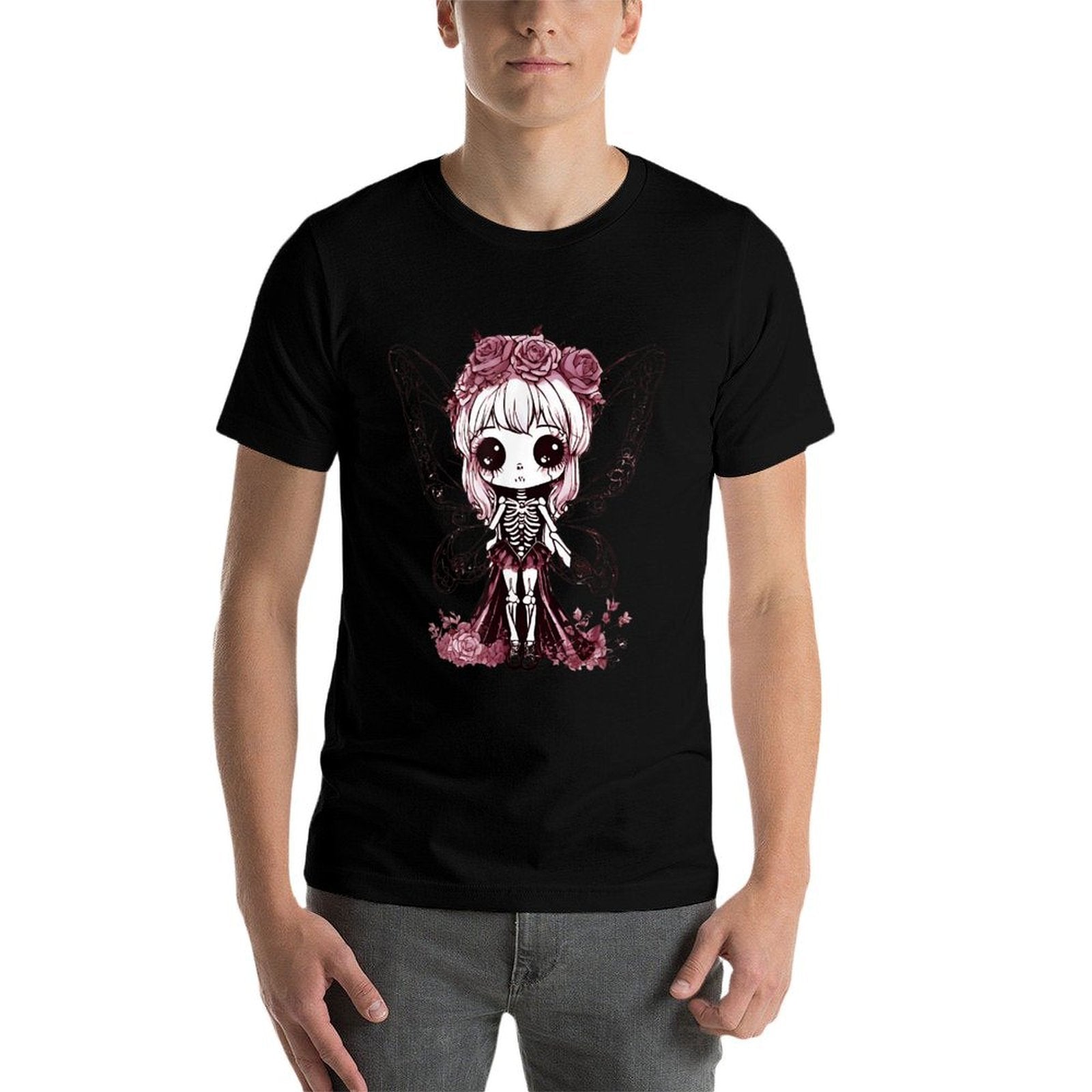 Skeleton Fairy Anime Goth Kawaii  Lightweight T-Shirt