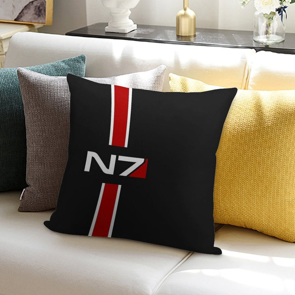 N7 Emblem, Mass Effect Soft Skin-Friendly Throw Pillow