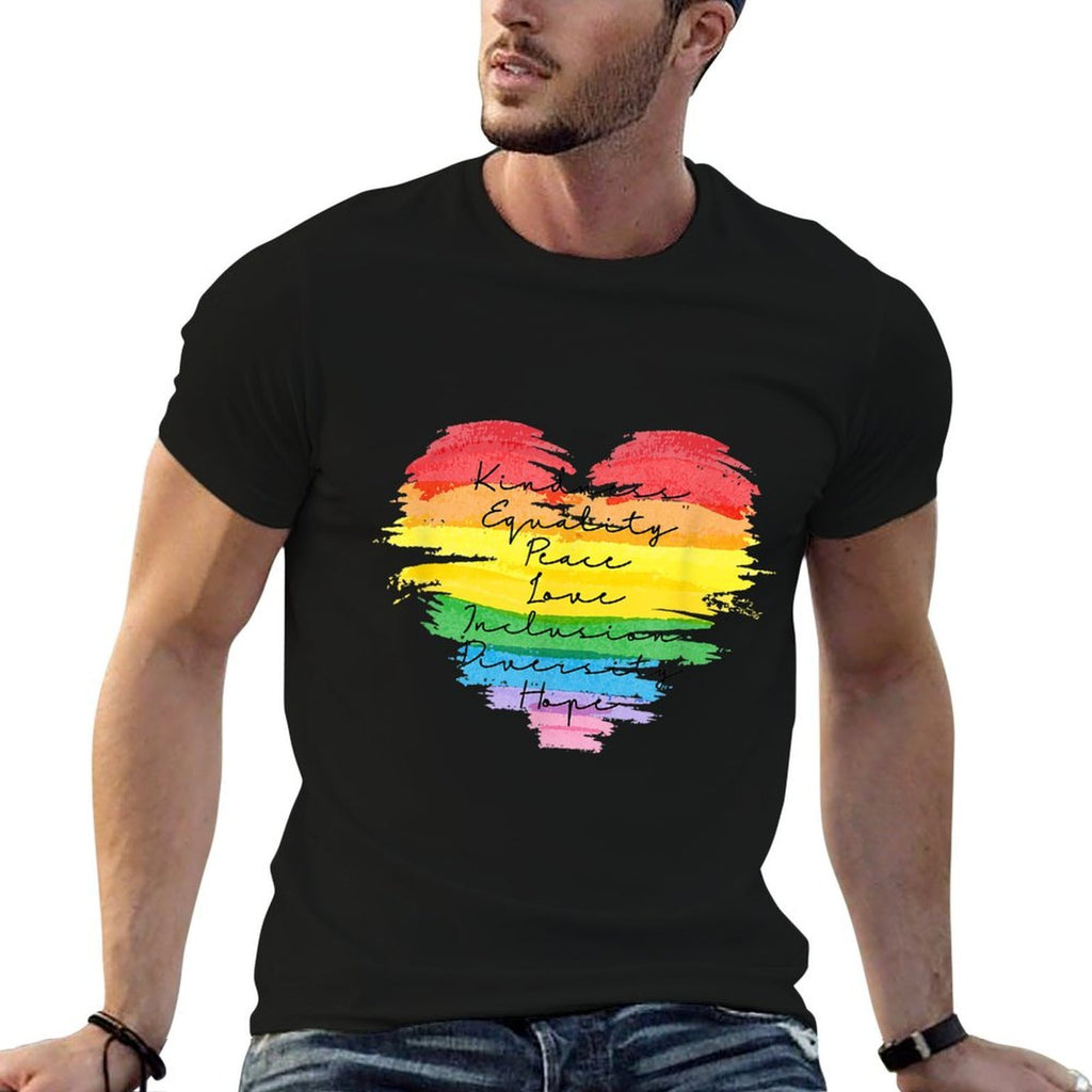 Kindness Equality Diversity Rainbow Heart Pride Gift  Slim-fit Cut T-Shirt
