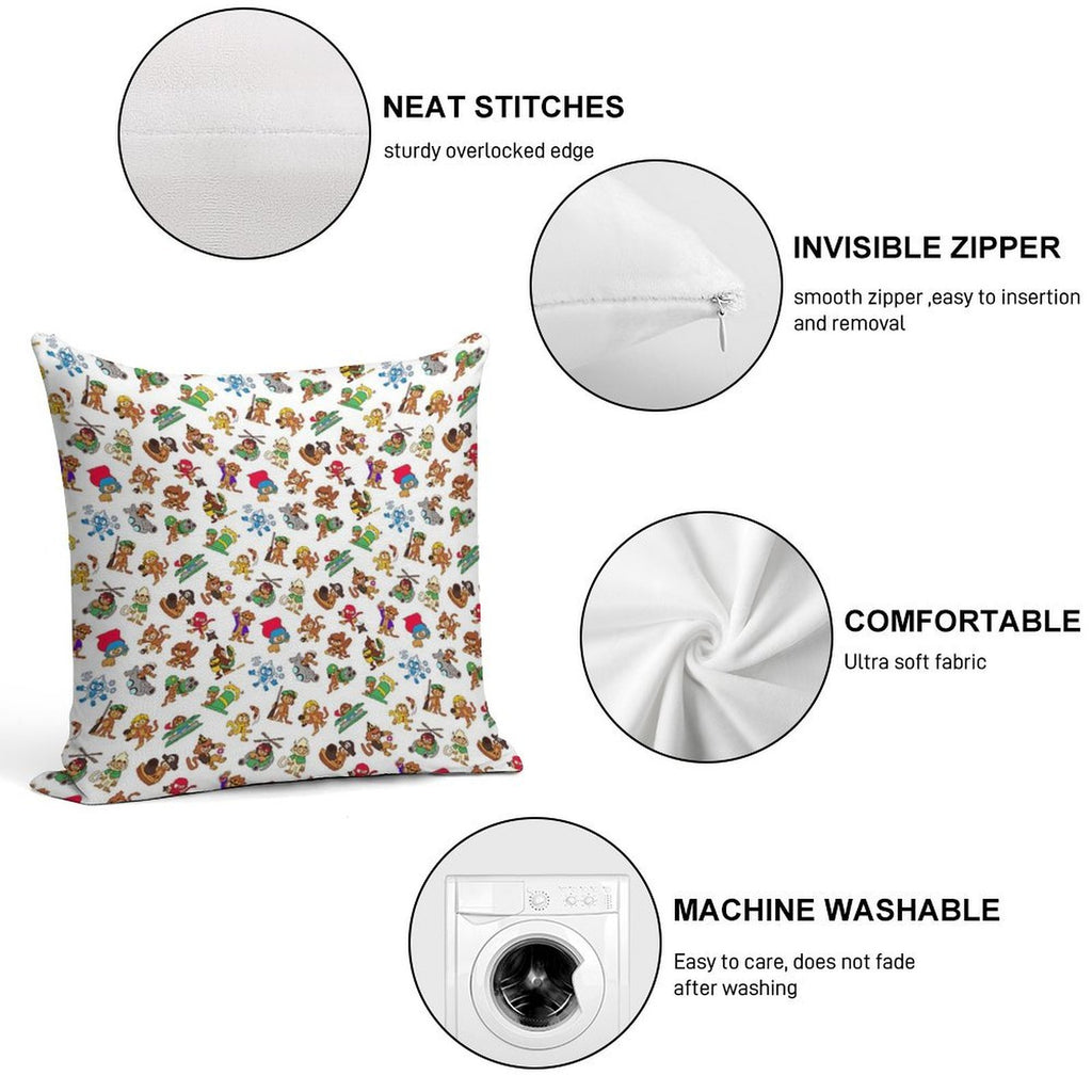 Bloons TD 6 Monkeys Pattern Soft Multiple Sizes Throw Pillow