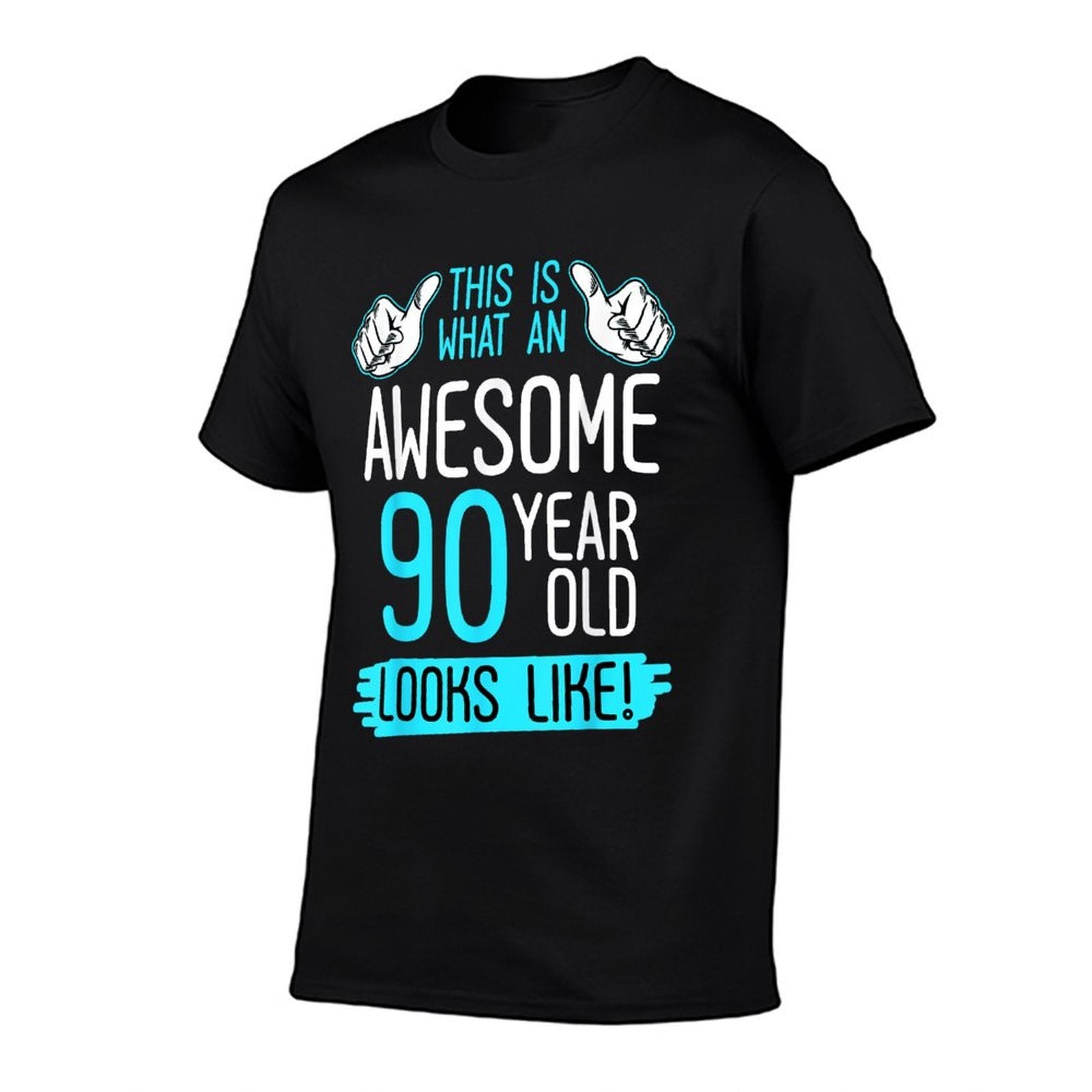 This Is What An Awesome 90 Year Old Birthday Looks Like 90th  Heathered Texture T-Shirt