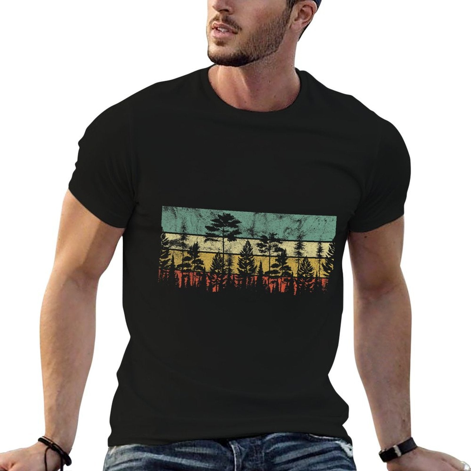 Trees Outdoors Wildlife Nature Vintage Forest Nature Retro  Soft T-Shirt