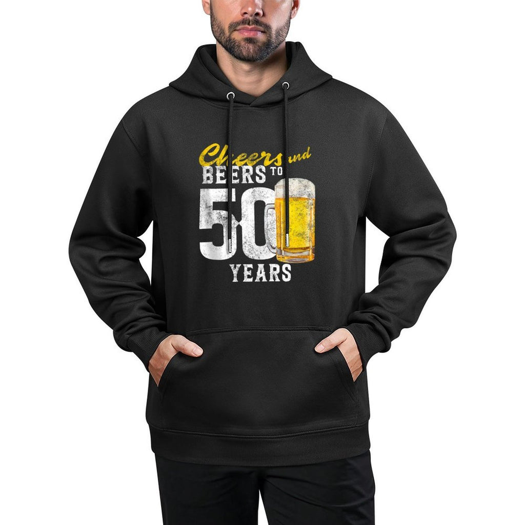 Cheers And Beers To 50 Years for 50th Birthday Party Funny Kangaroo Pocket Hoodie