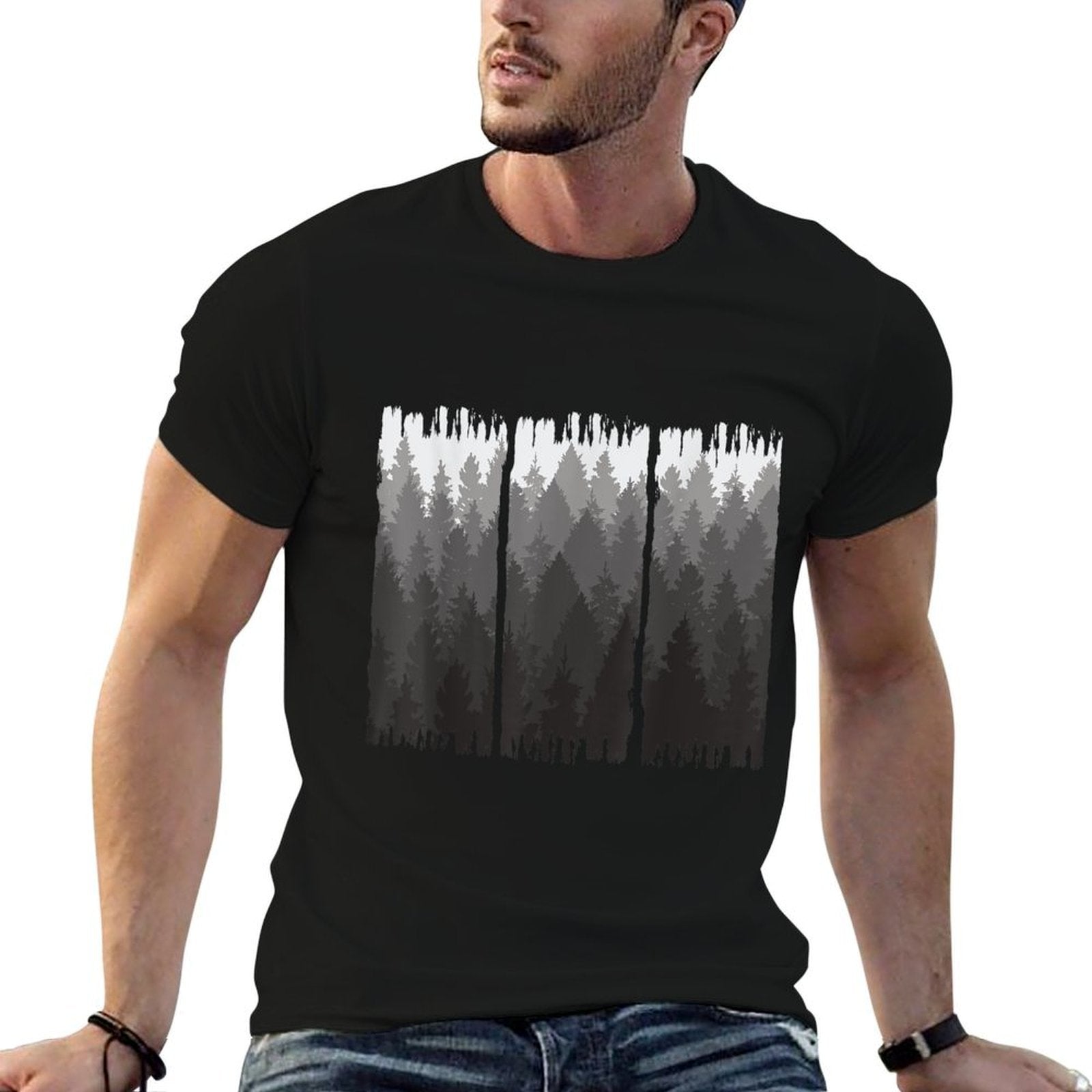 Trees Forest Conifer Landscape  Classic T-Shirt