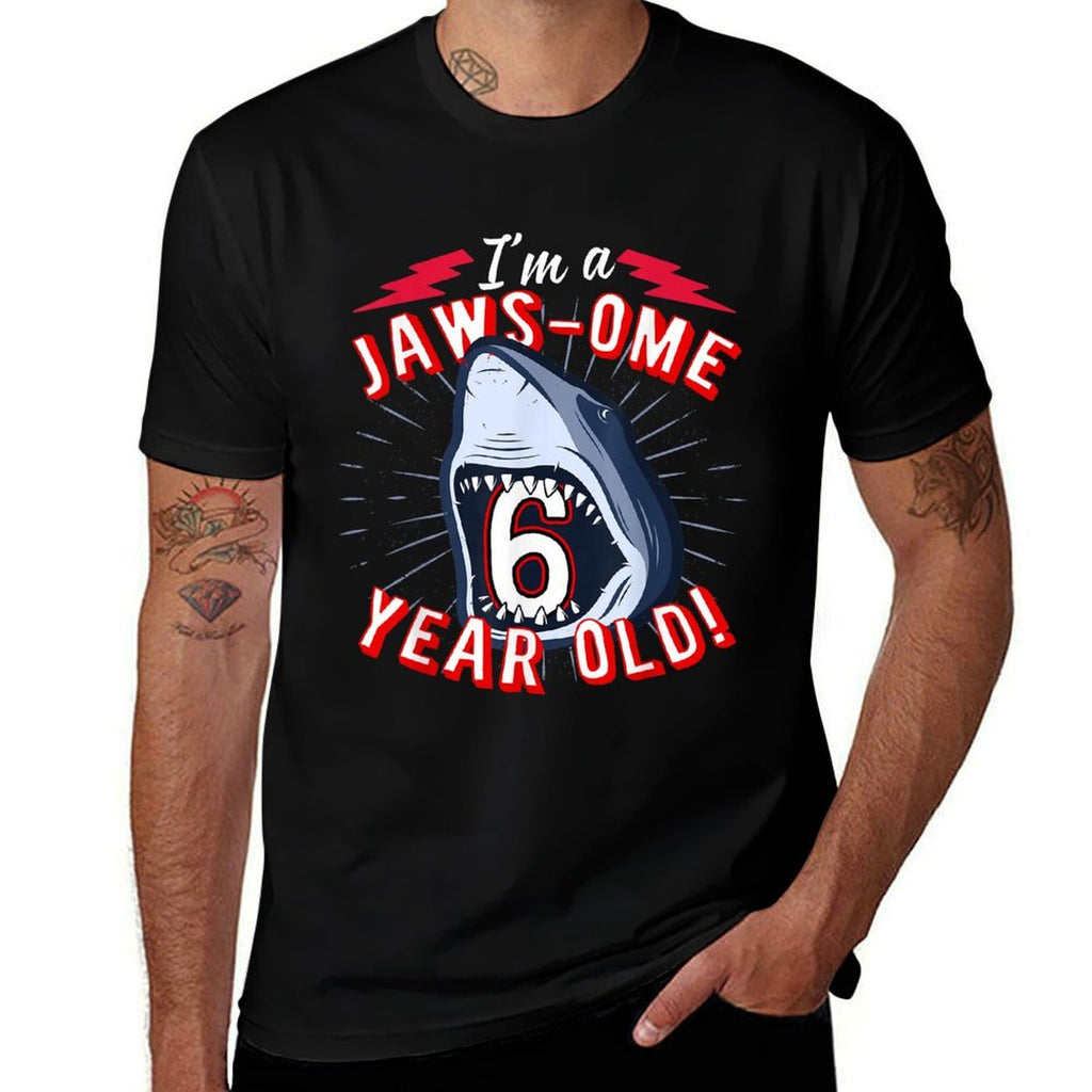 Jawsome Six Year Old Birthday - Sharks for Boys  Slim-fit Cut T-Shirt