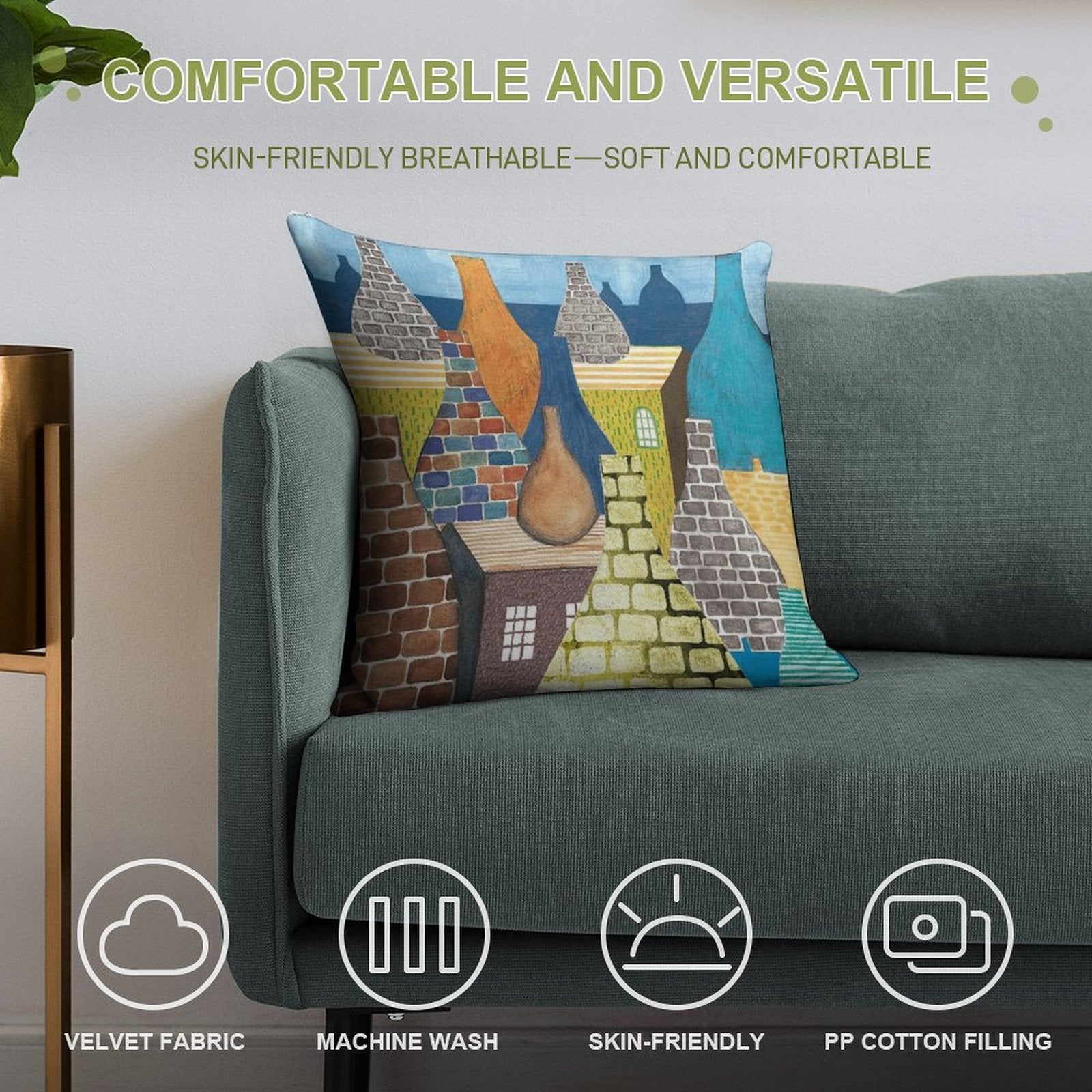 STOKE ON TRENT POTTERIES Soft Warmth Comfort Throw Pillow