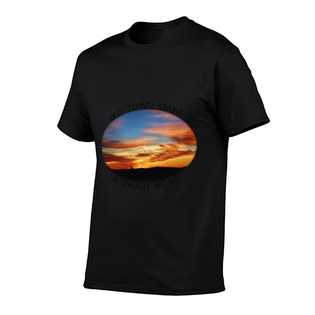 Old Town, Maine Magic Hour Early Morning Twilight Sky  Heathered Texture T-Shirt