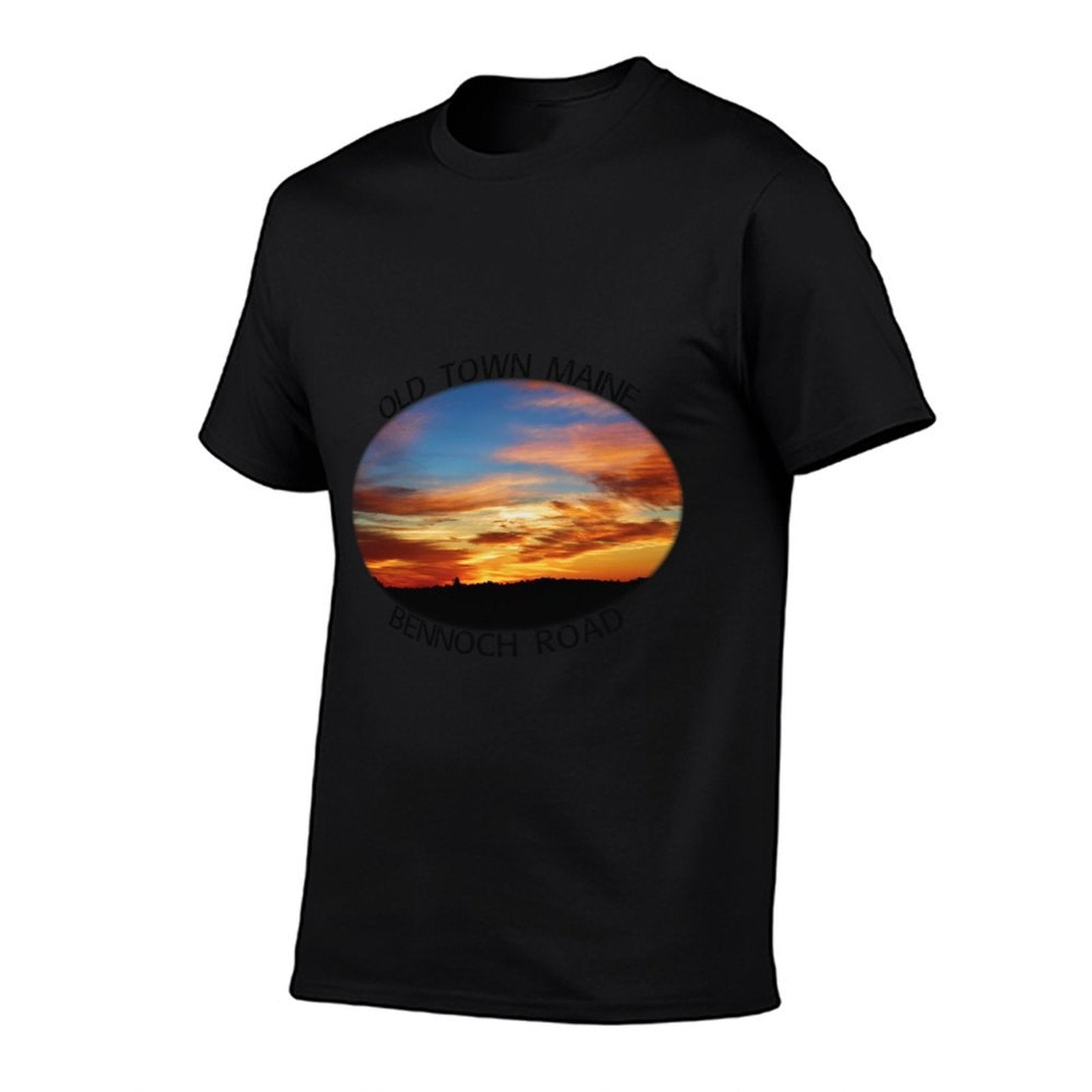 Old Town, Maine Magic Hour Early Morning Twilight Sky  Heathered Texture T-Shirt