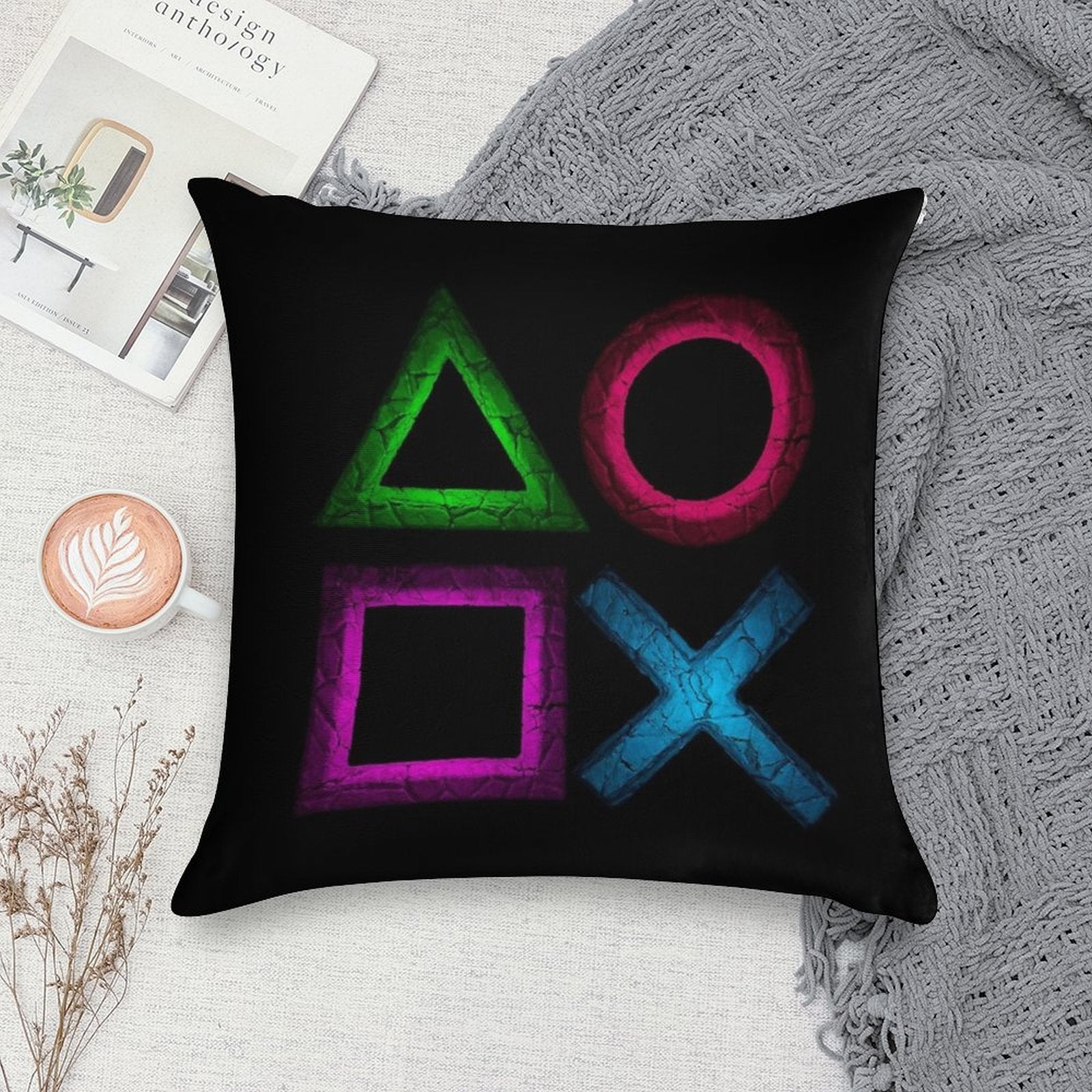 Buttons Soft Ultra-Soft Texture Throw Pillow