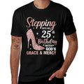 Stepping Into My 25th Birthday Women 25 Year Old Bday  Polyester Blend T-Shirt