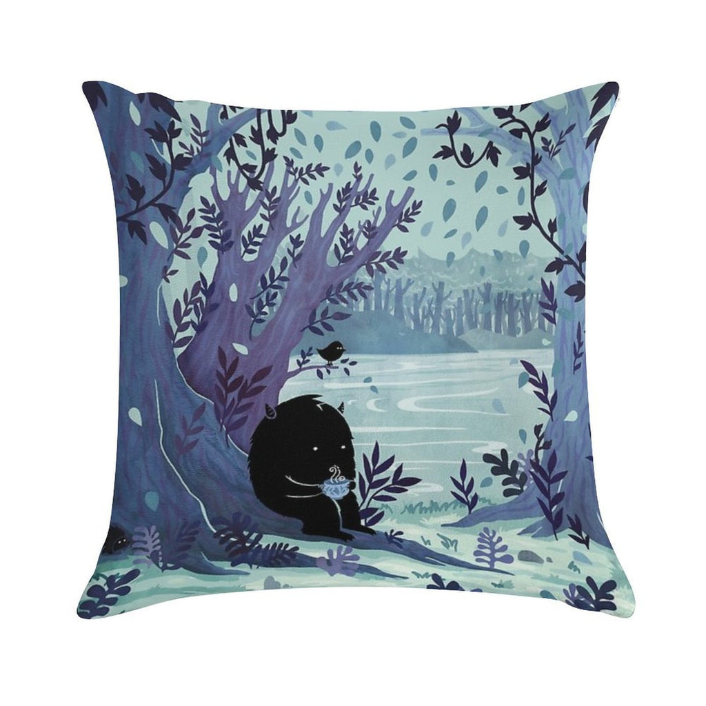 A Quiet Spot of Tea Soft Anti-Pilling Throw Pillow