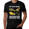 Kids 4 Years Old Boy Construction Trucks 4th Birthday Party  Quick-drying T-Shirt