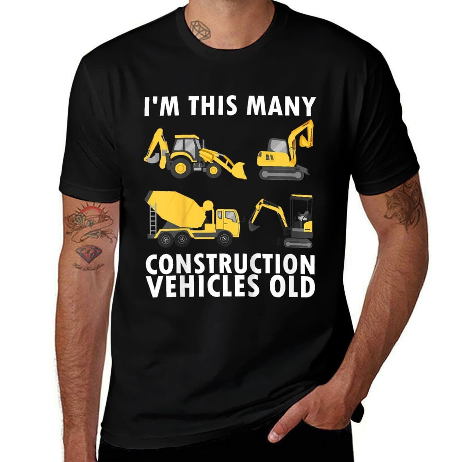 Kids 4 Years Old Boy Construction Trucks 4th Birthday Party  Quick-drying T-Shirt