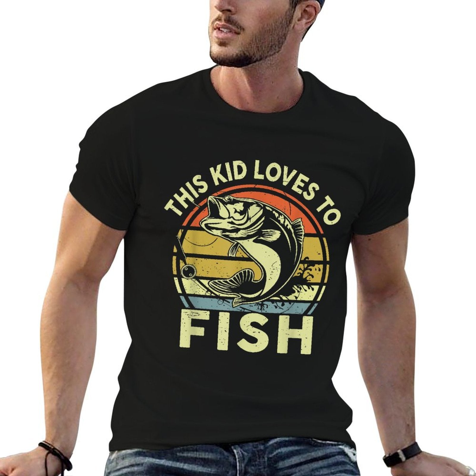 Kids Loves To Bass Fishing-Shirt Boy Toddler Funny Fisherman  Breathable T-Shirt