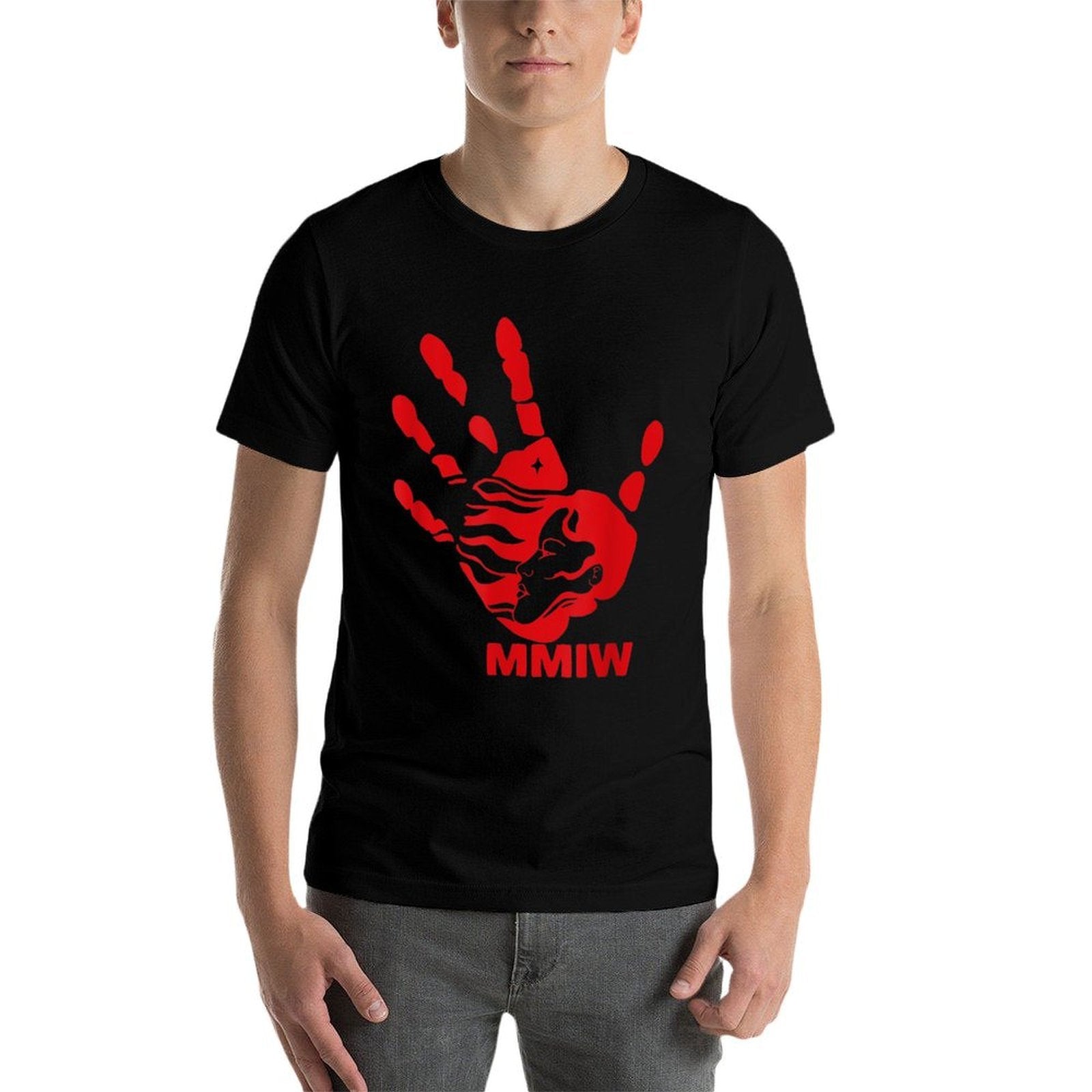 MMIW Red Hand Indigenous Native American MMIW Awareness  Stretchy T-Shirt