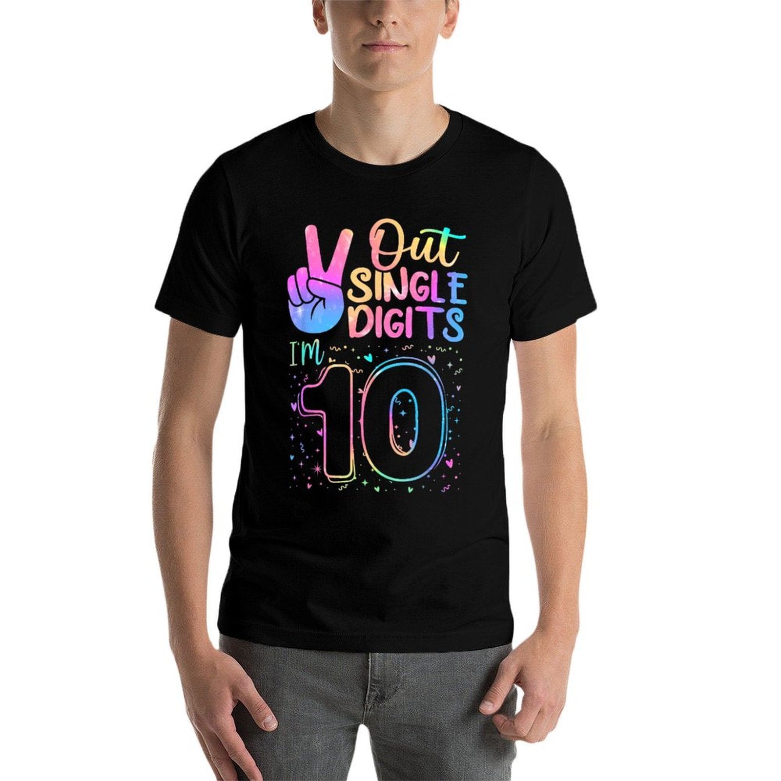 Peace Out Single Digits I'm 10 Year Old 10 Birthday Girl  Moisture-wicking T-Shirt