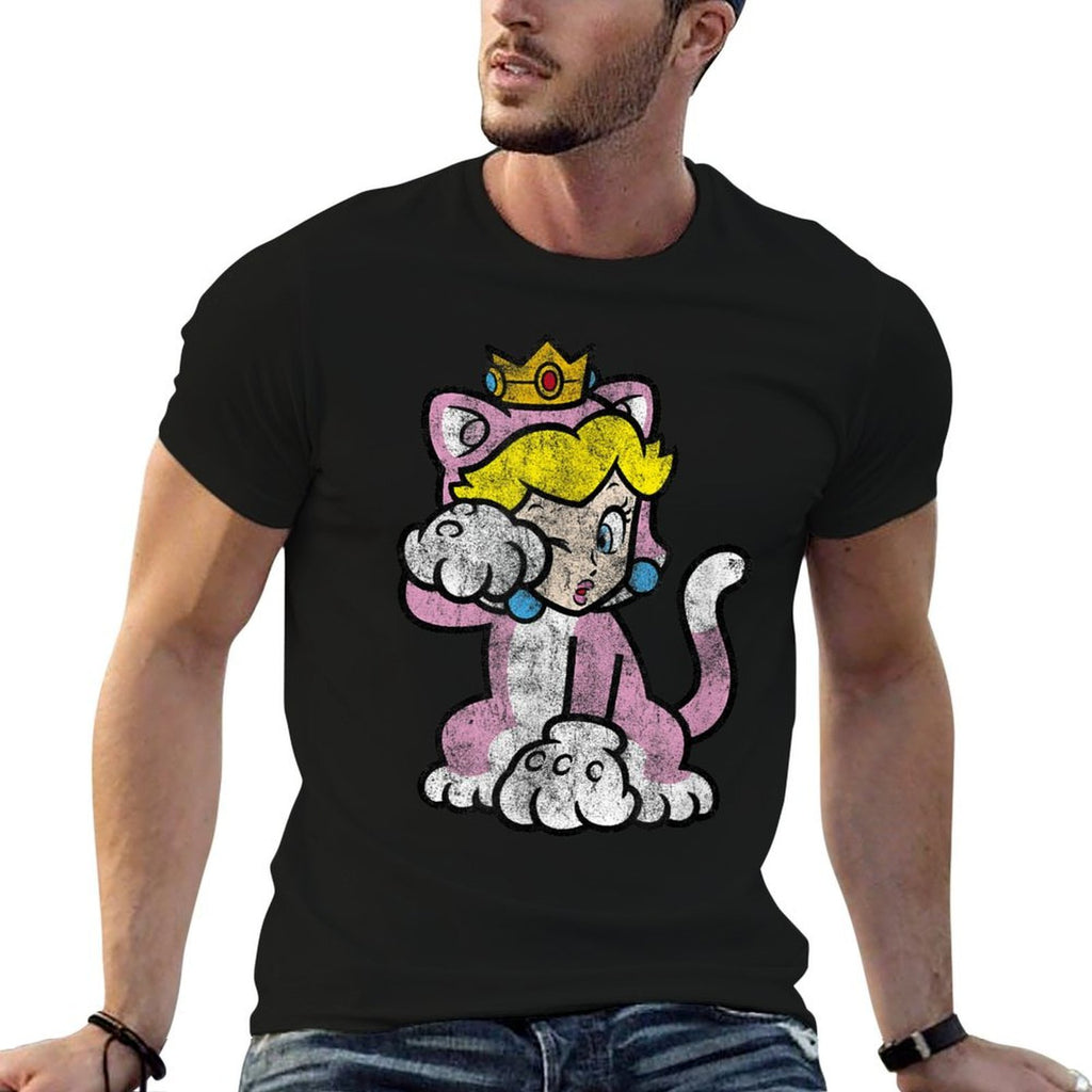 Super Mario 3D Bowser's Fury Princess Peach Cat Portrait Comfortable T-Shirt