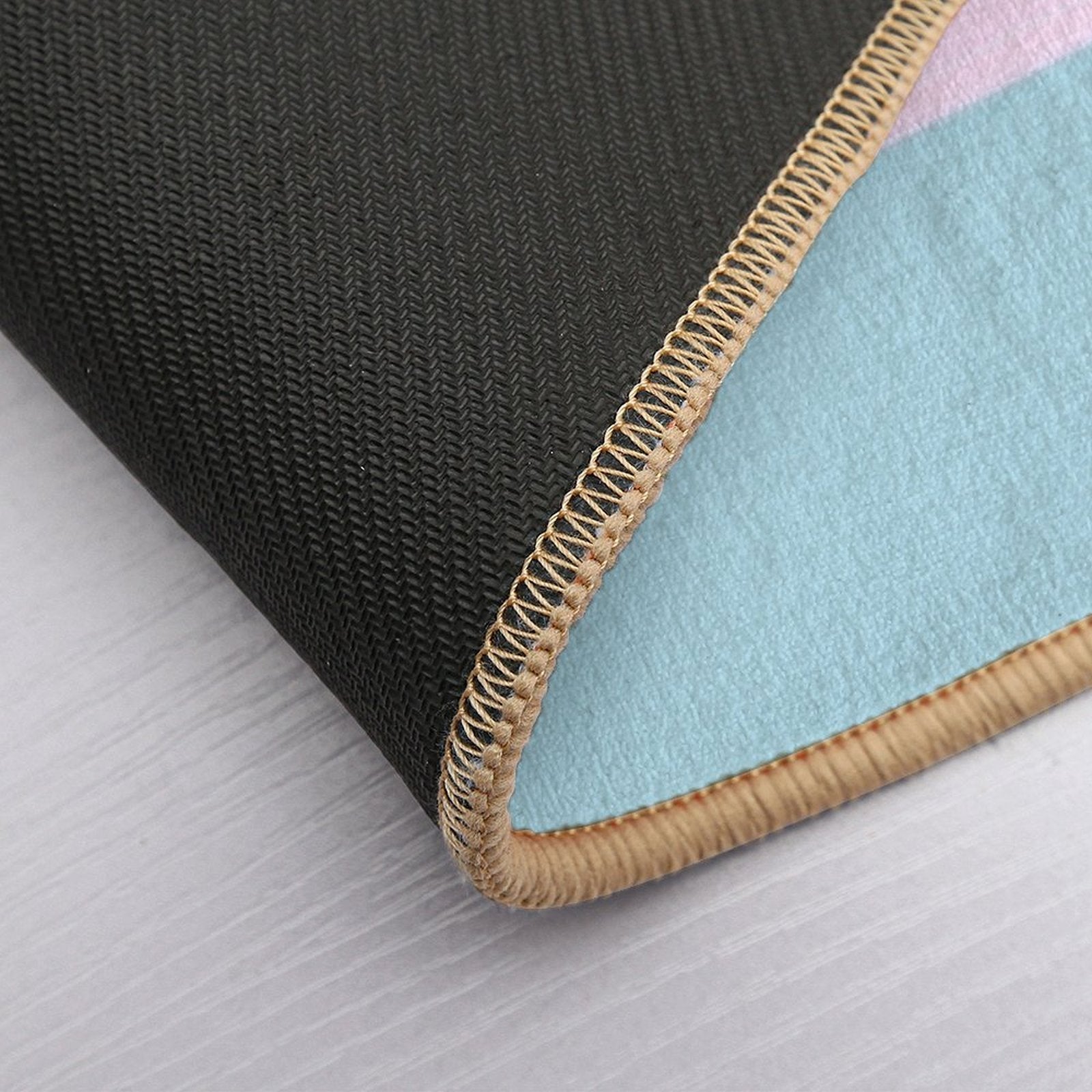 Peppermint And Strawberry Gum Stripes  Fade-Resistant Bath Mat