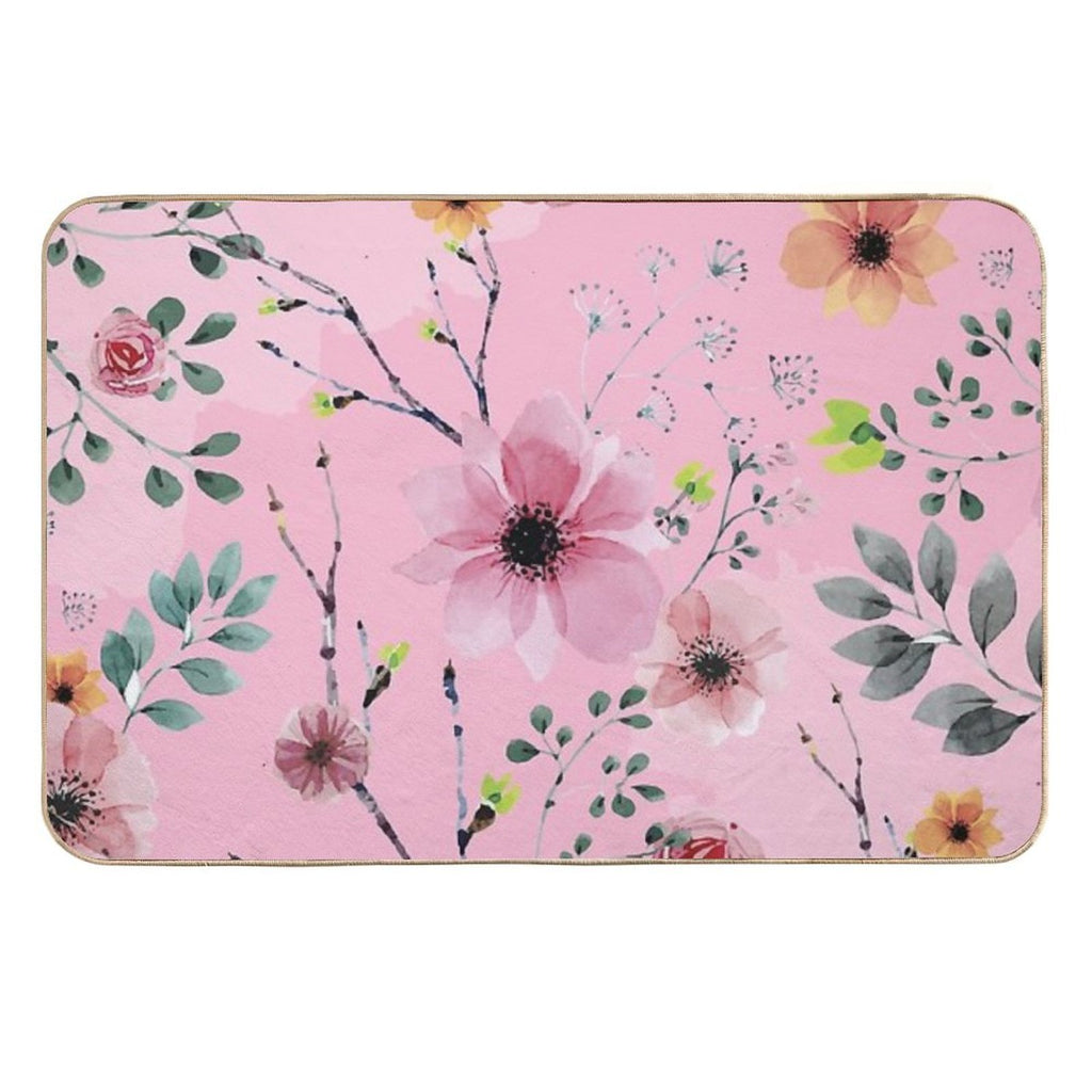 Watercolor Flowers XIII (different Flowers)  Multi-Purpose Bath Mat