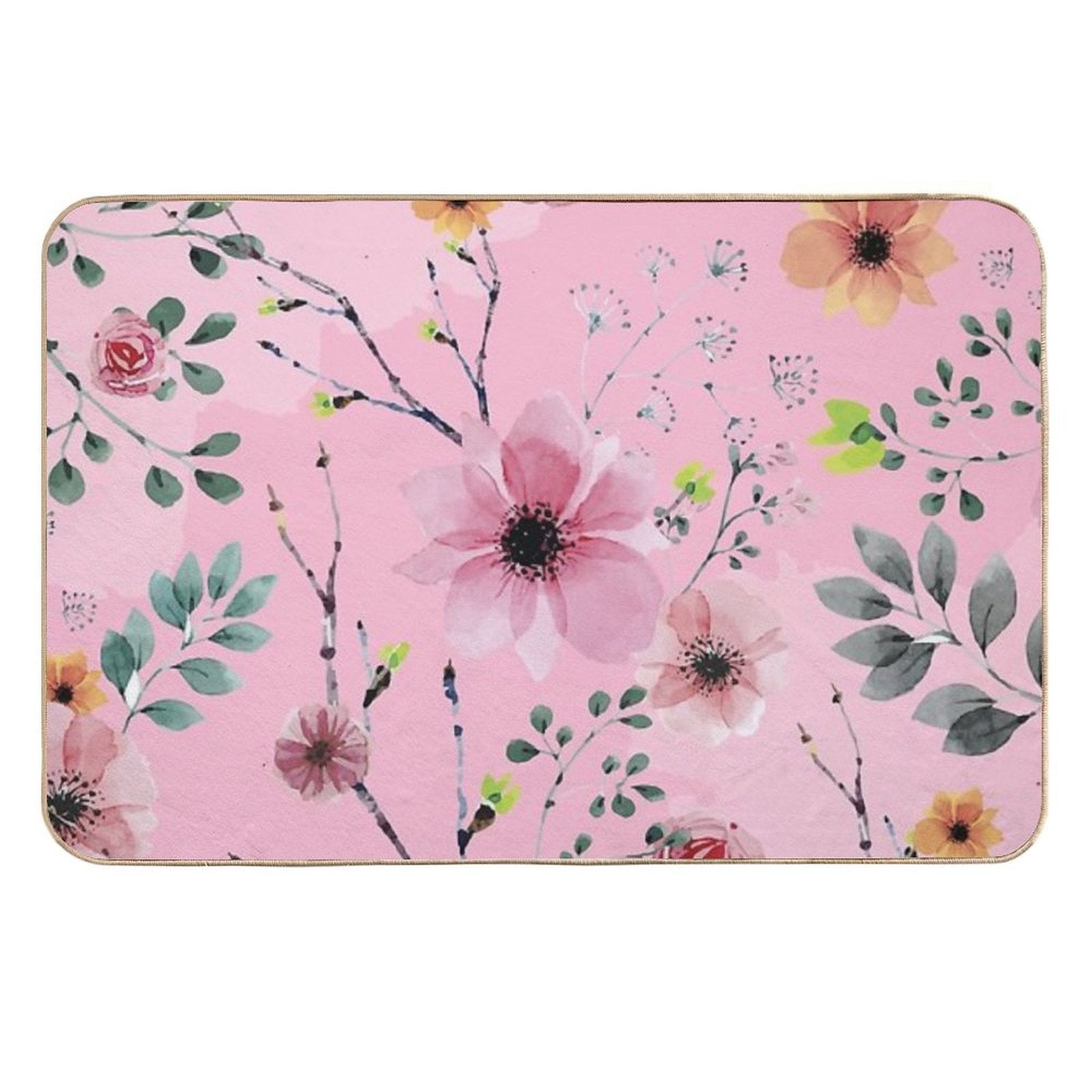 Watercolor Flowers XIII (different Flowers)  Multi-Purpose Bath Mat