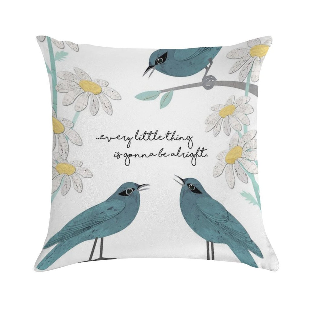 Three Little Birds (Don't Worry About A Thing) Soft Anti-Pilling Throw Pillow