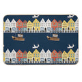Bergen Norway Watercolor  Dirt-Trapping Bath Mat