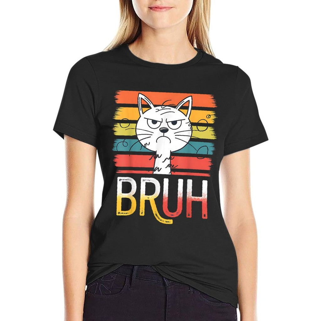 Cat Bruh Funny Cat Meme Graphic Men Women Kids  Affordable Price T-Shirt