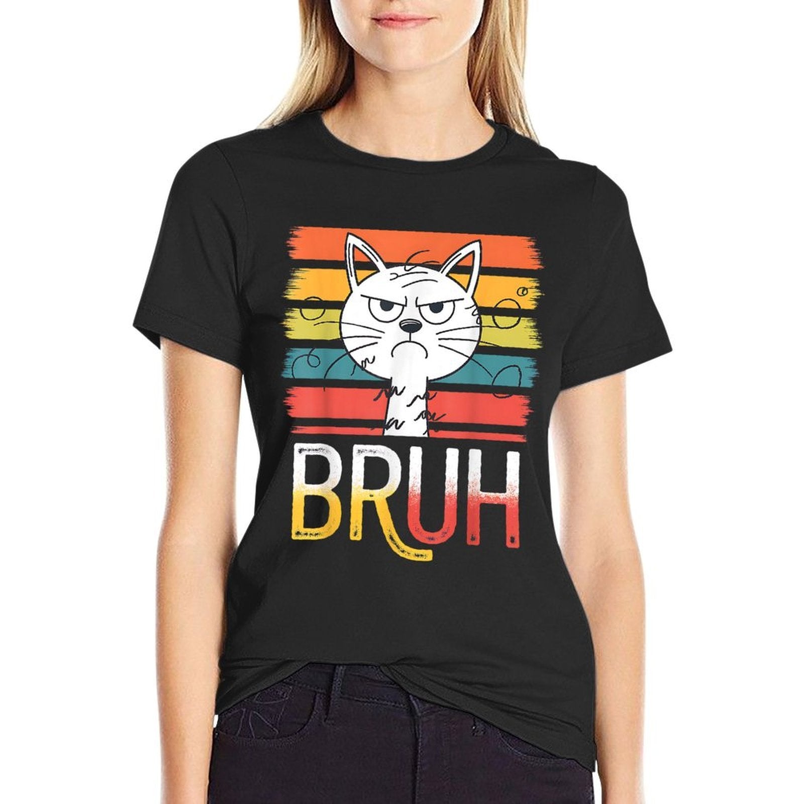 Cat Bruh Funny Cat Meme Graphic Men Women Kids  Affordable Price T-Shirt