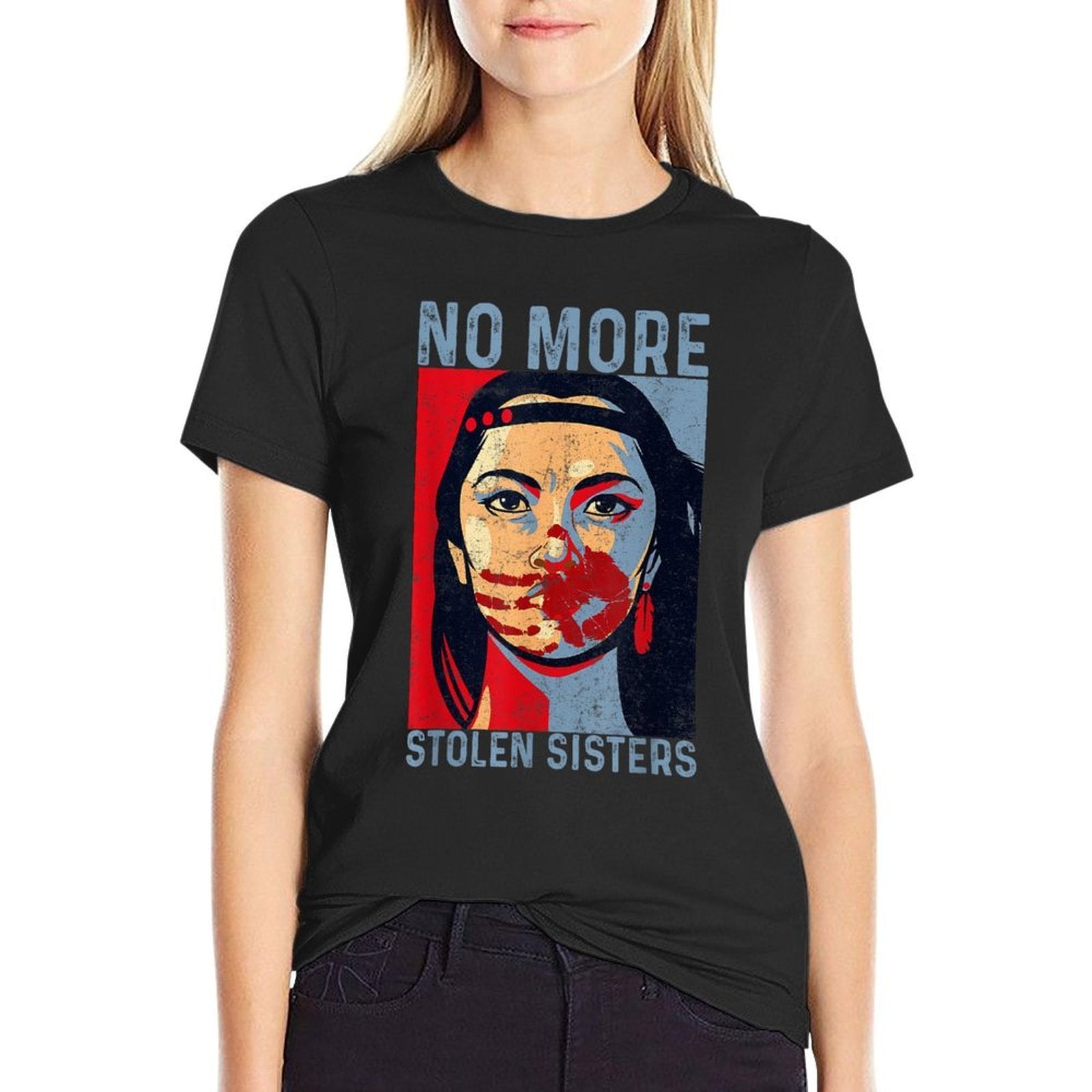 No More Stolen Sisters MMIW Justice Indigenous Native Women  Fade-proof Color T-Shirt