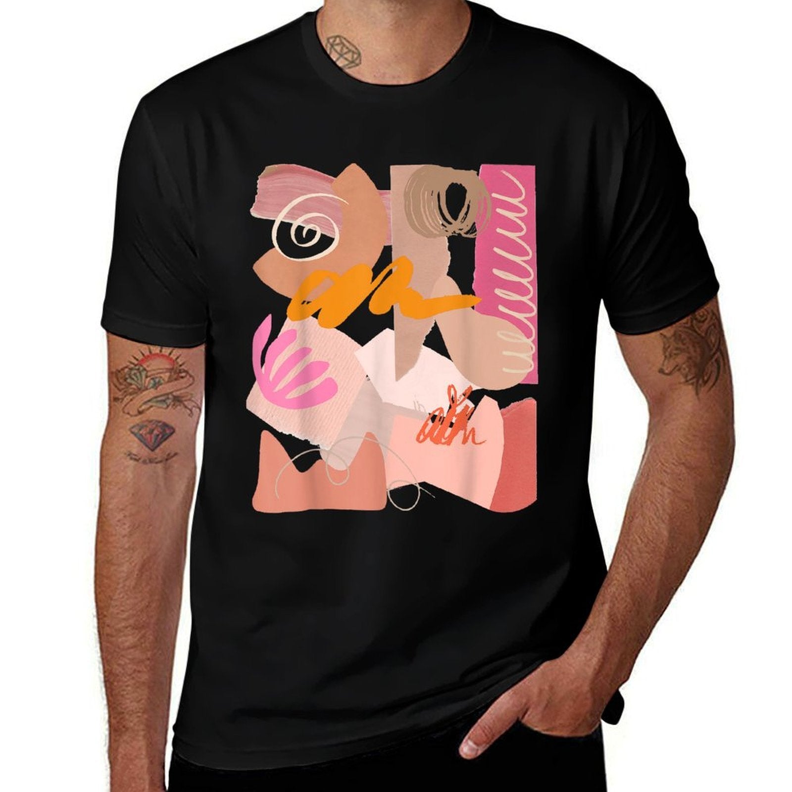 Abstract Pink Art Wearable Modern Design Pastel Color GIFT  Relaxed-fit T-Shirt