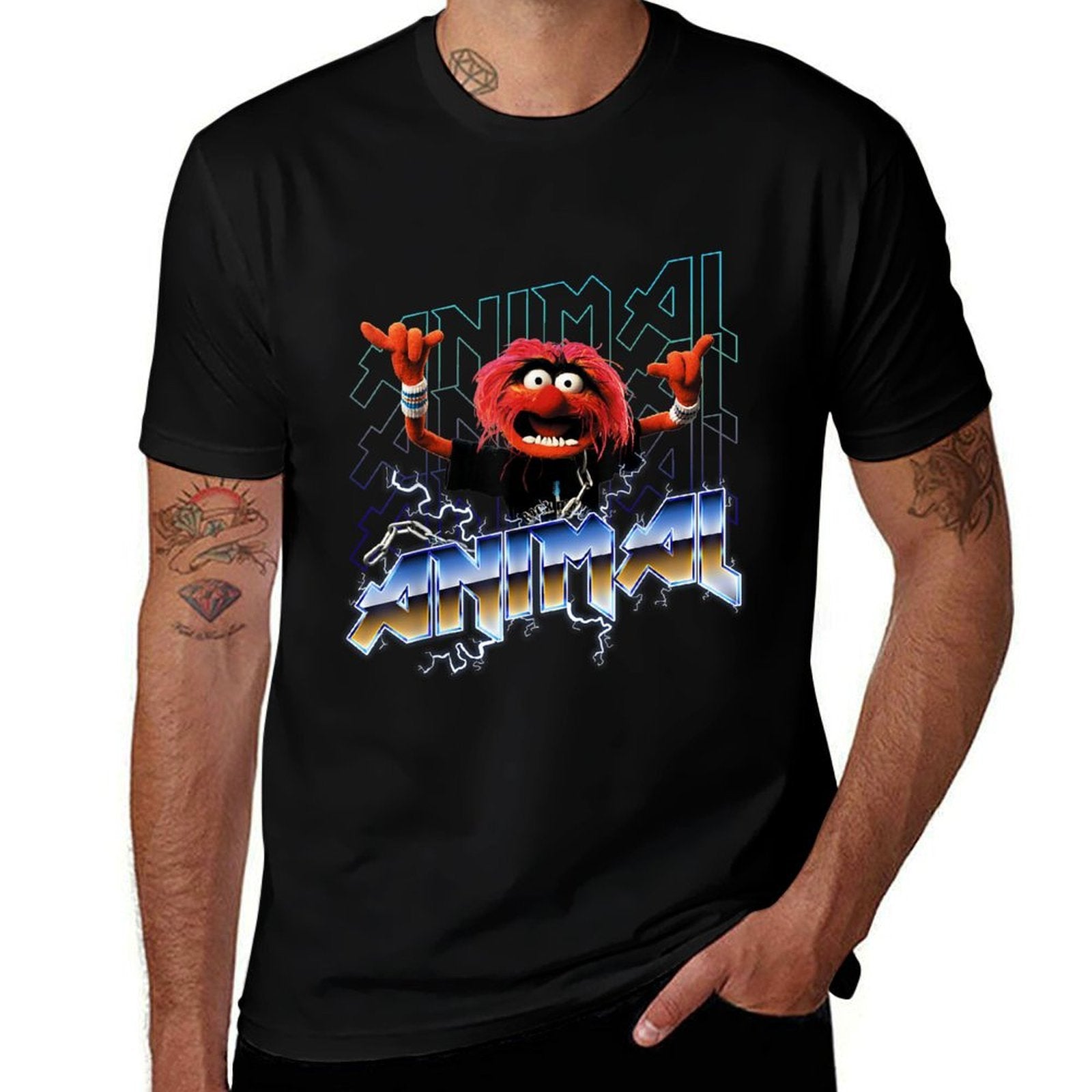 Disney The Muppets Animal Vintage Rock Metal Poster  Lightweight T-Shirt