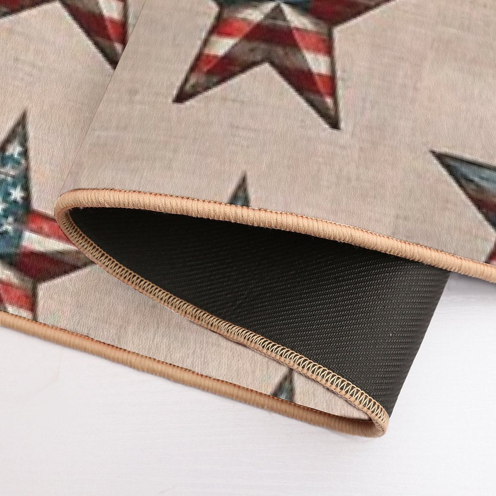 Rustic American Flag Star - Patriotic Wall Art  Pet-Safe Bath Mat