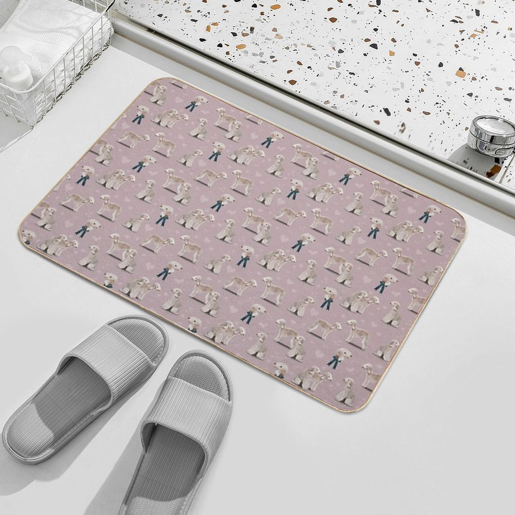 The Bedlington Terrier Dog  Non-Slip Bath Mat