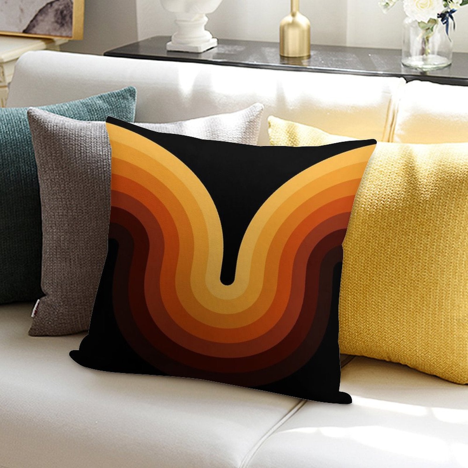 Retro Wave Soft Gift Ready Throw Pillow