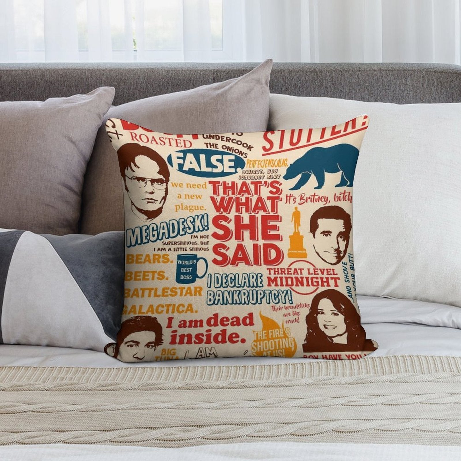 All The Best Quotes from The Office - That's What She Said! Soft Skin-Friendly Throw Pillow