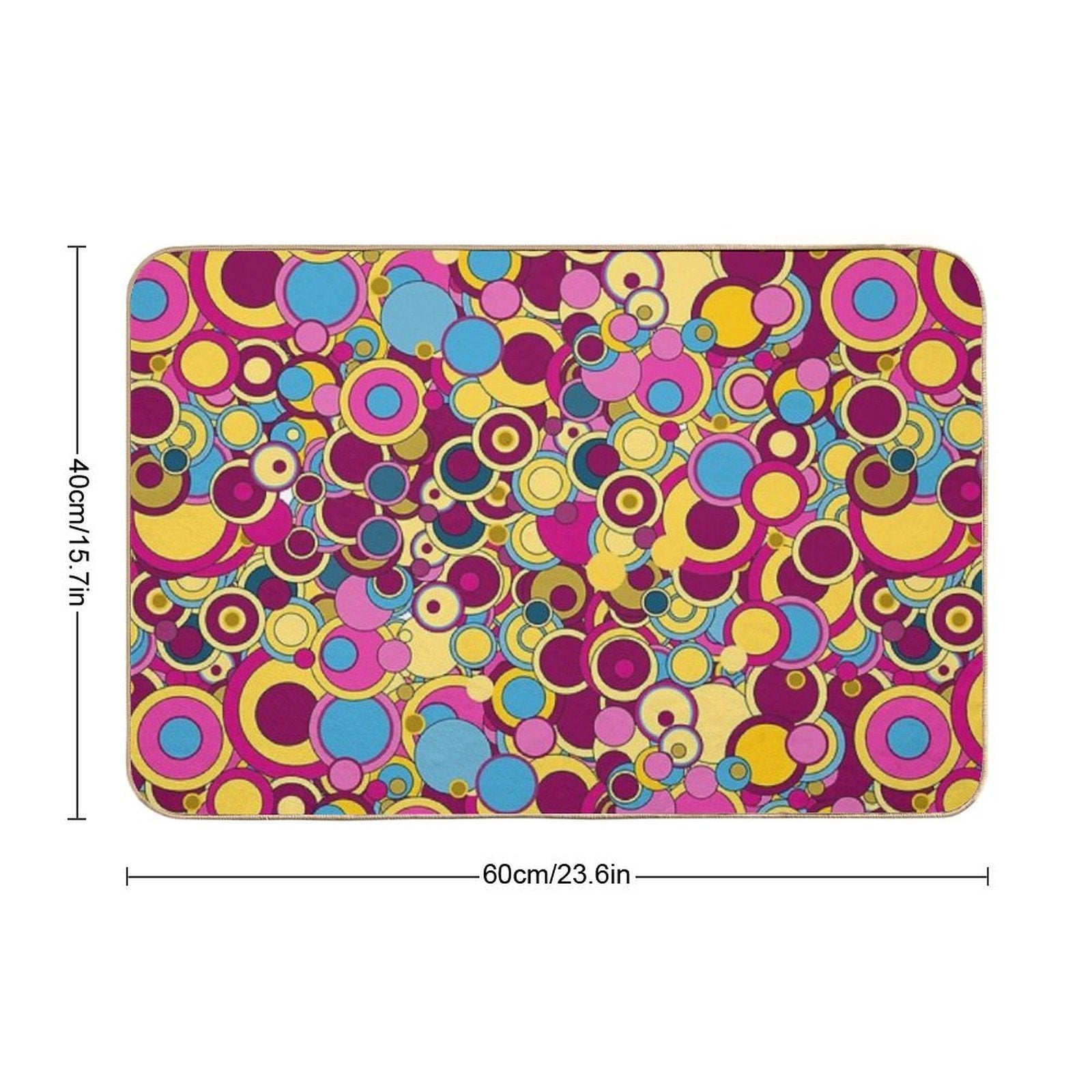 Peter Max Bubbles  Fade-Resistant Bath Mat