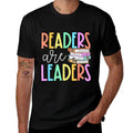 Readers Are Leaders Reading Book Lovers Teacher Women Kids  Soft T-Shirt