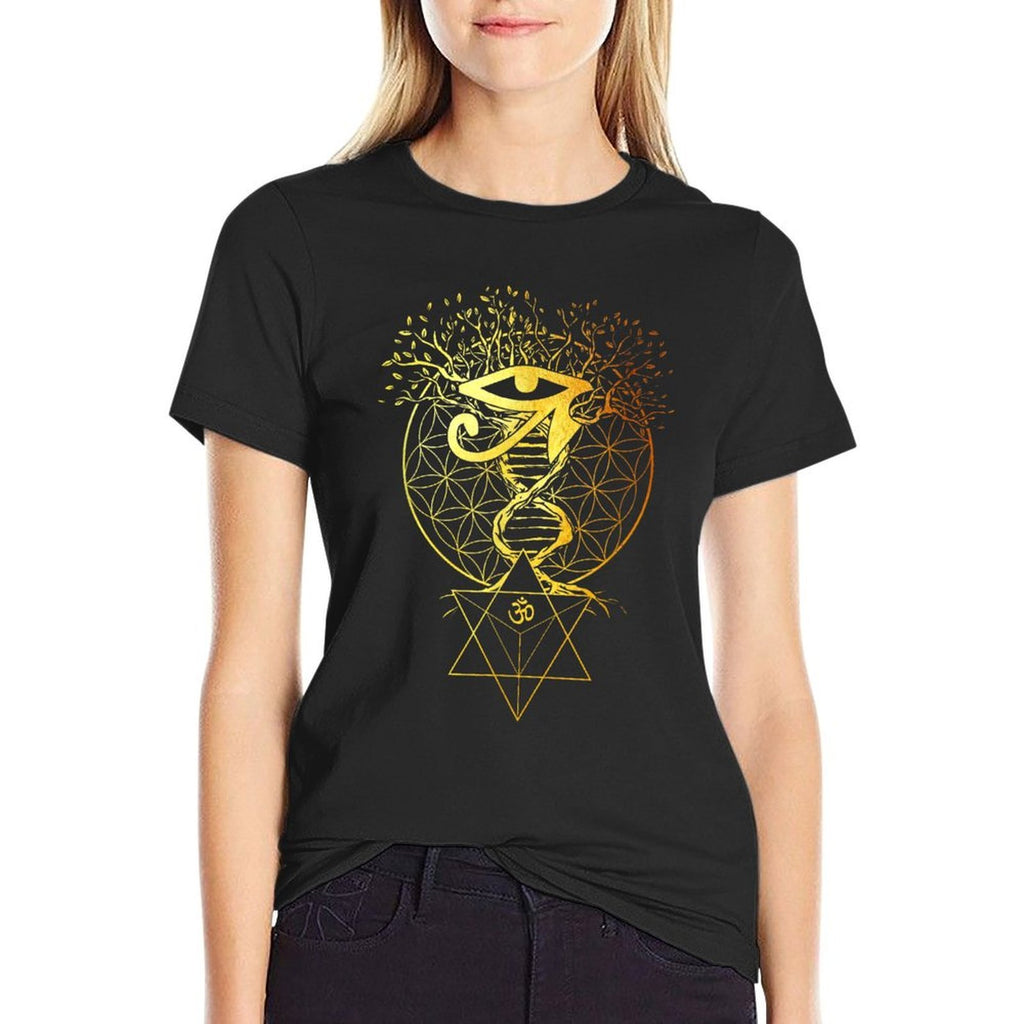 Merkabah Flower of Life Om Eye of Horus Sacred Geometry  Odor-resistant T-Shirt