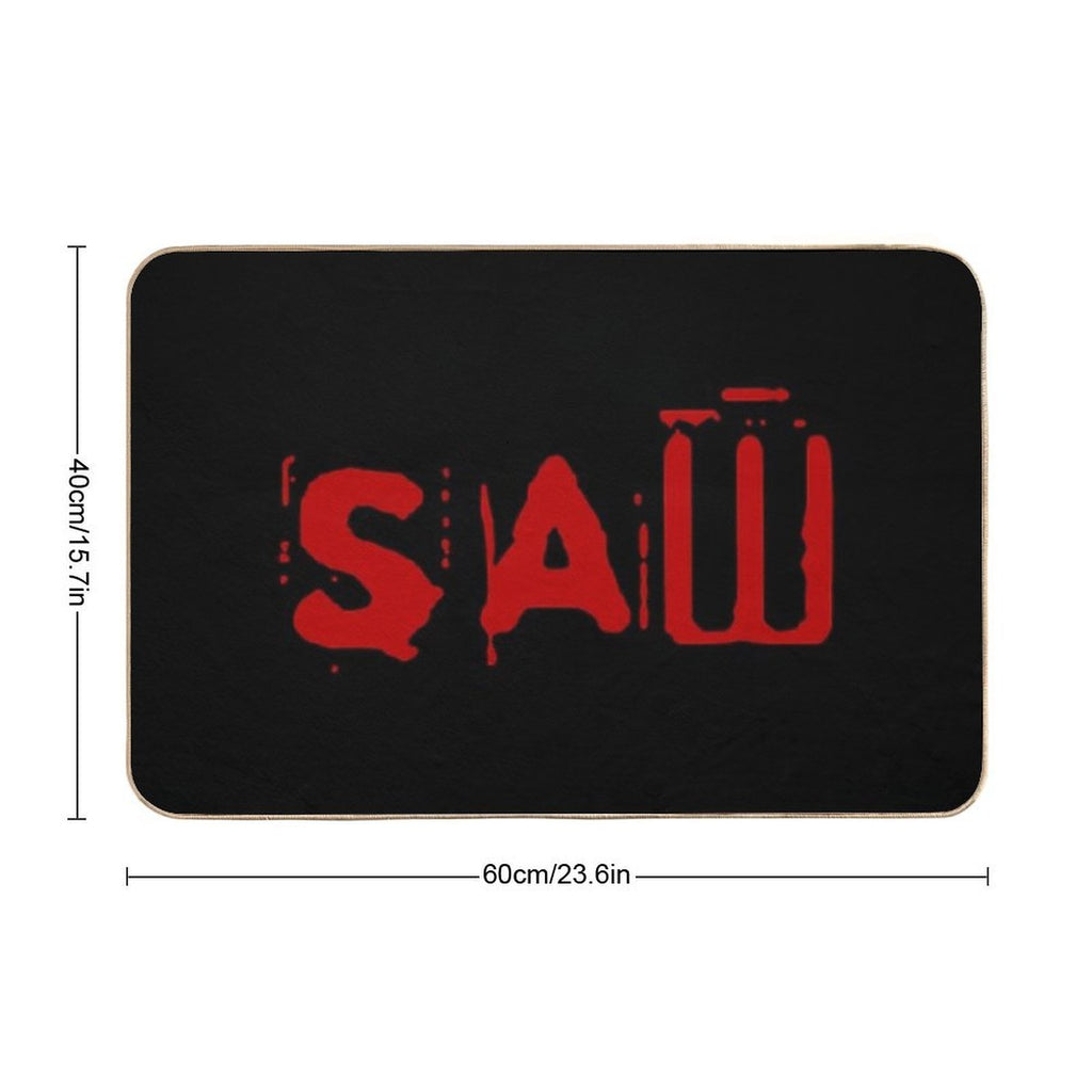 Saw Movie Logo Horror  Repositionable Bath Mat