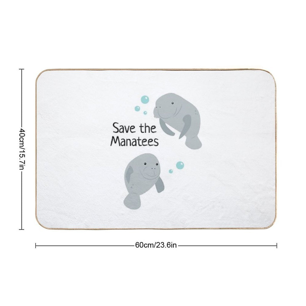 Save The Manatees  Anti-Trip Bath Mat