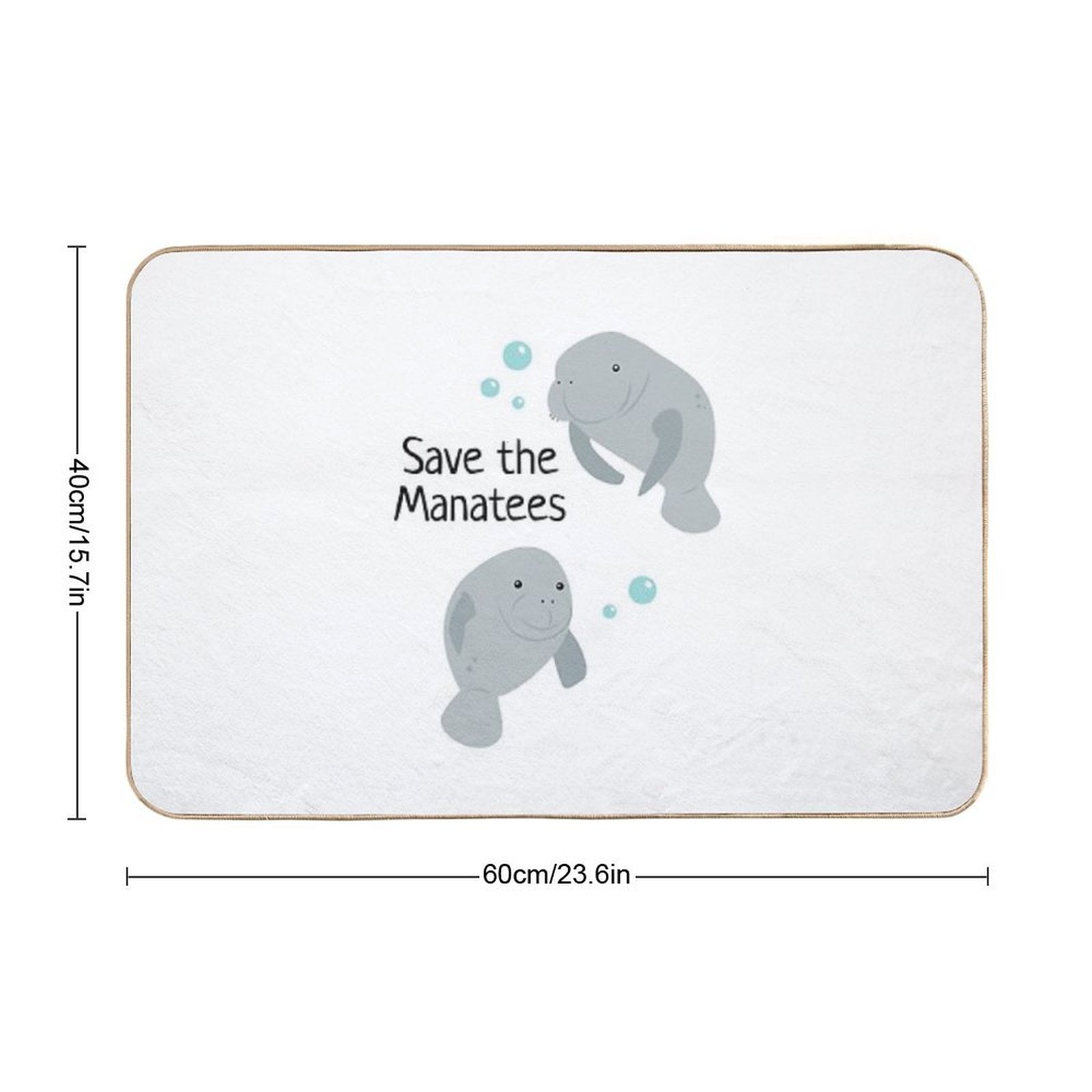 Save The Manatees  Anti-Trip Bath Mat