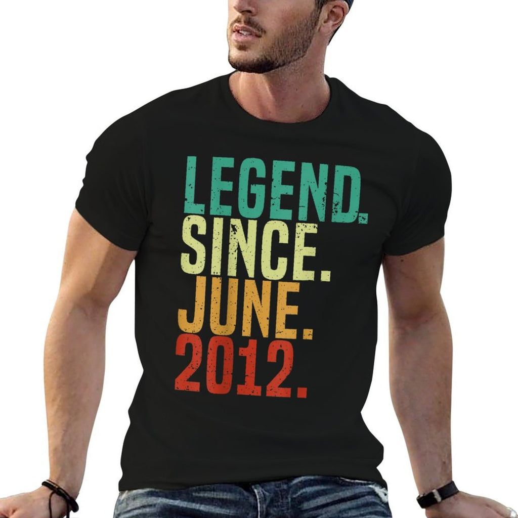 13 Years Old Legend Since June 2012 13th Birthday  Rolled Sleeves T-Shirt