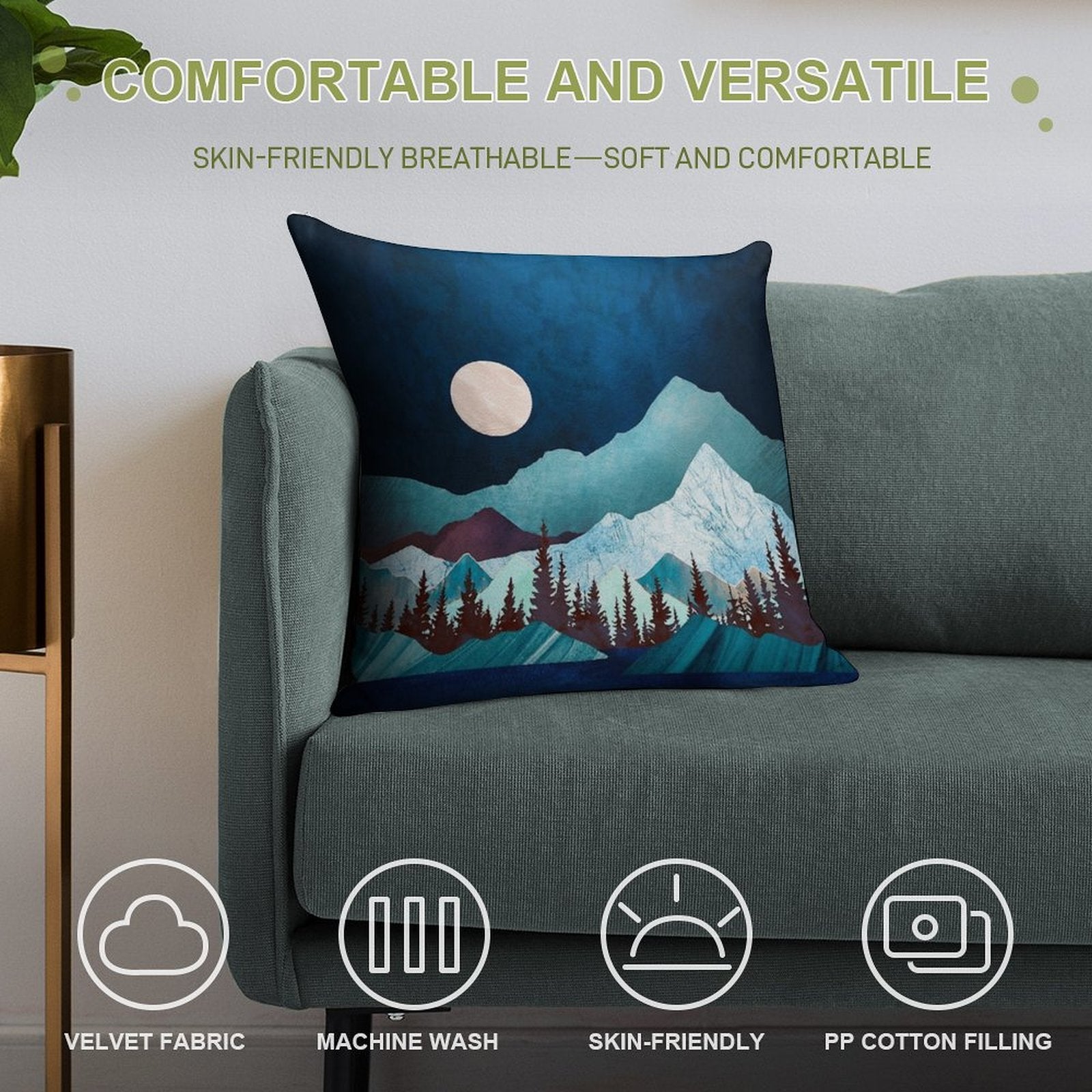 Moon Bay Soft Luxury Feel Throw Pillow