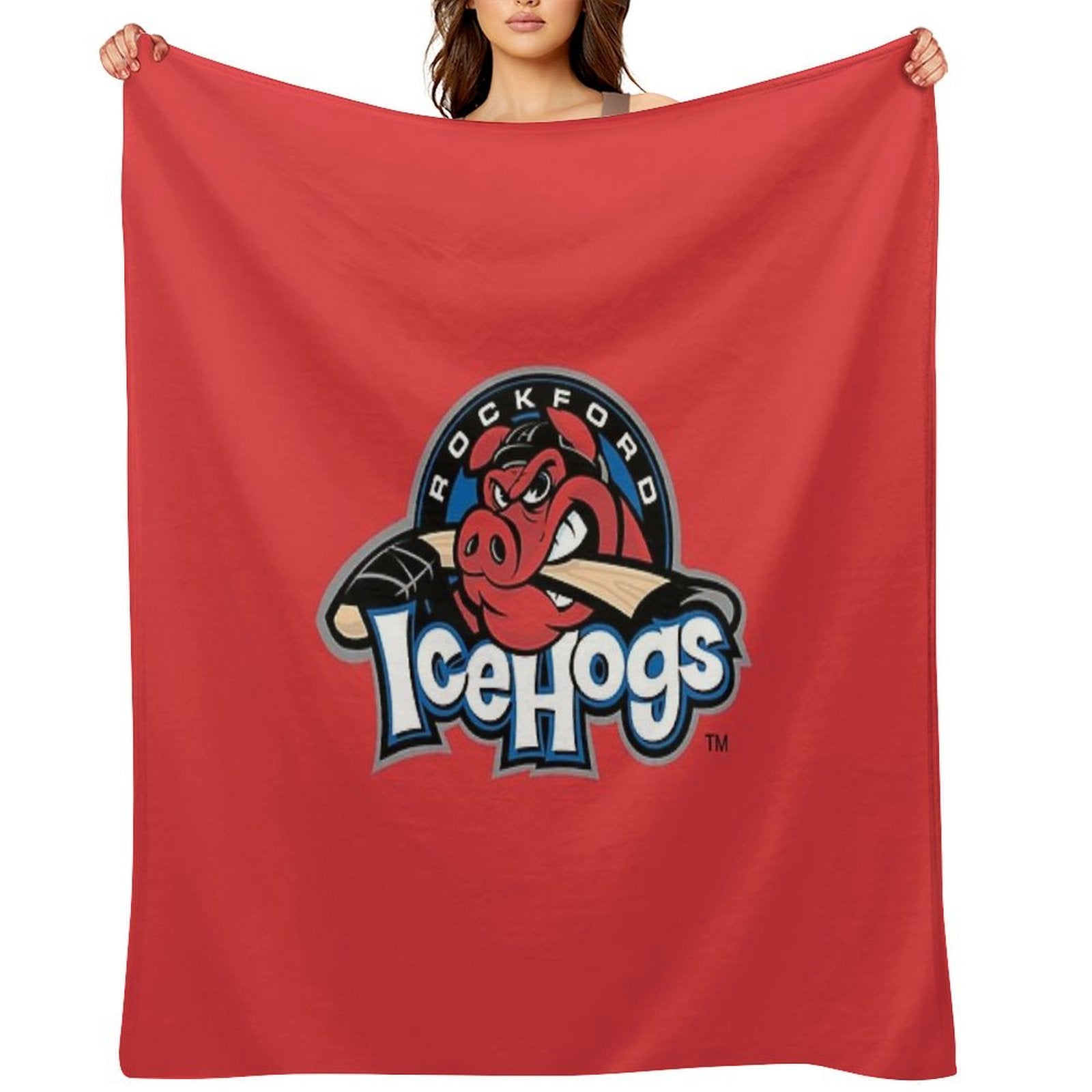 Rockford IceHogs Machine-washable Throw Blanket