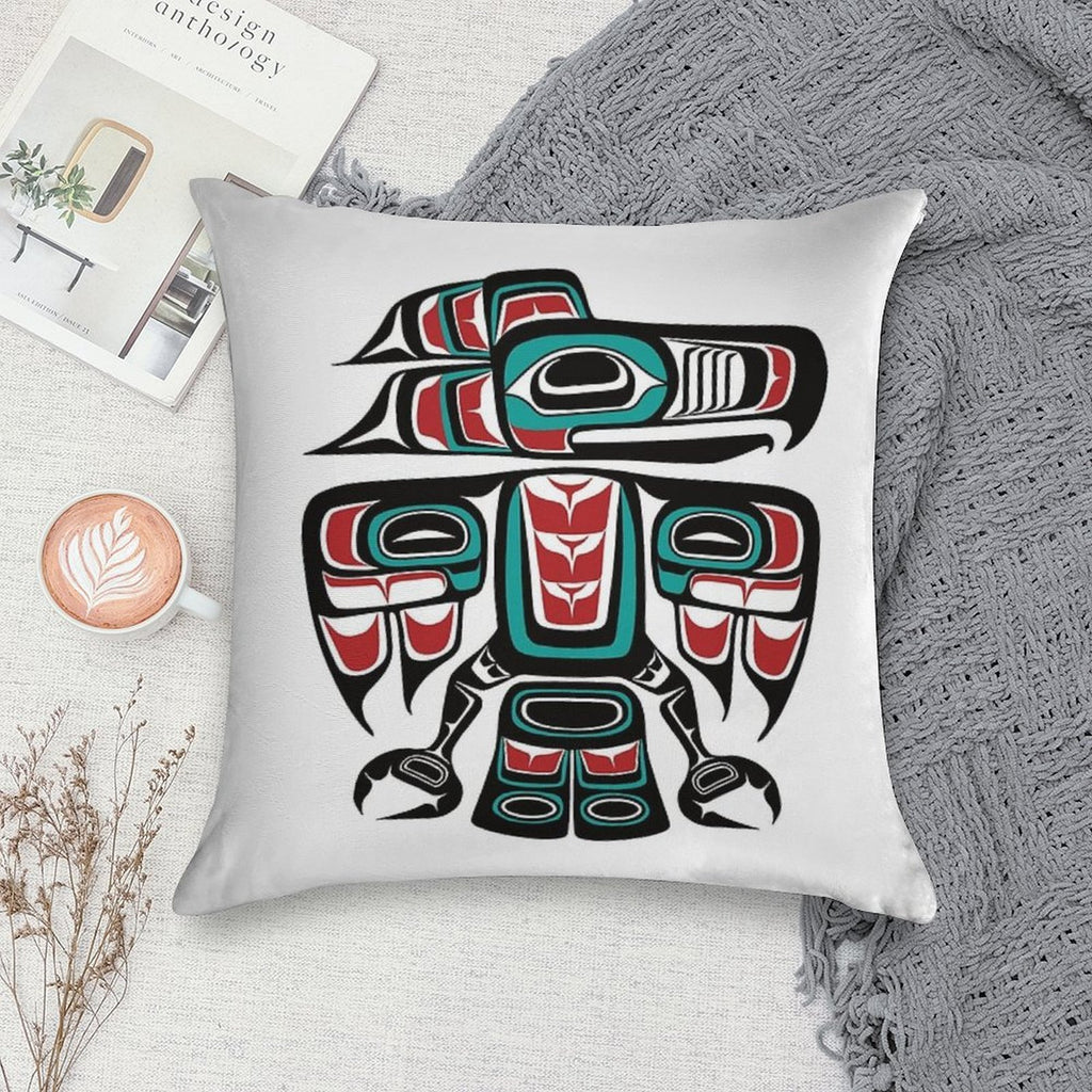 Haida Tlingit Native Raven Totem Soft Style Accent Throw Pillow