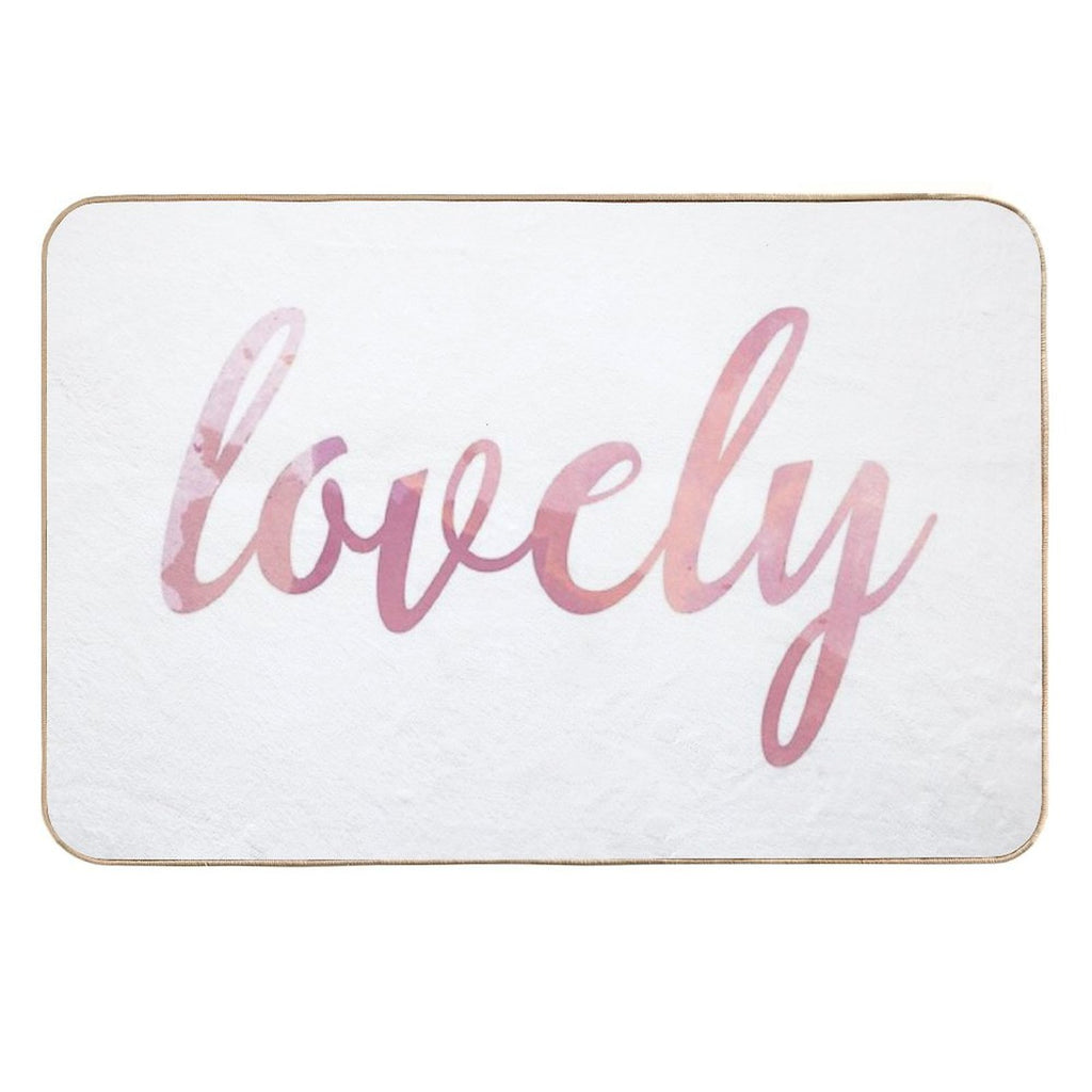 Lovely in Pink Watercolor  Odorless Bath Mat