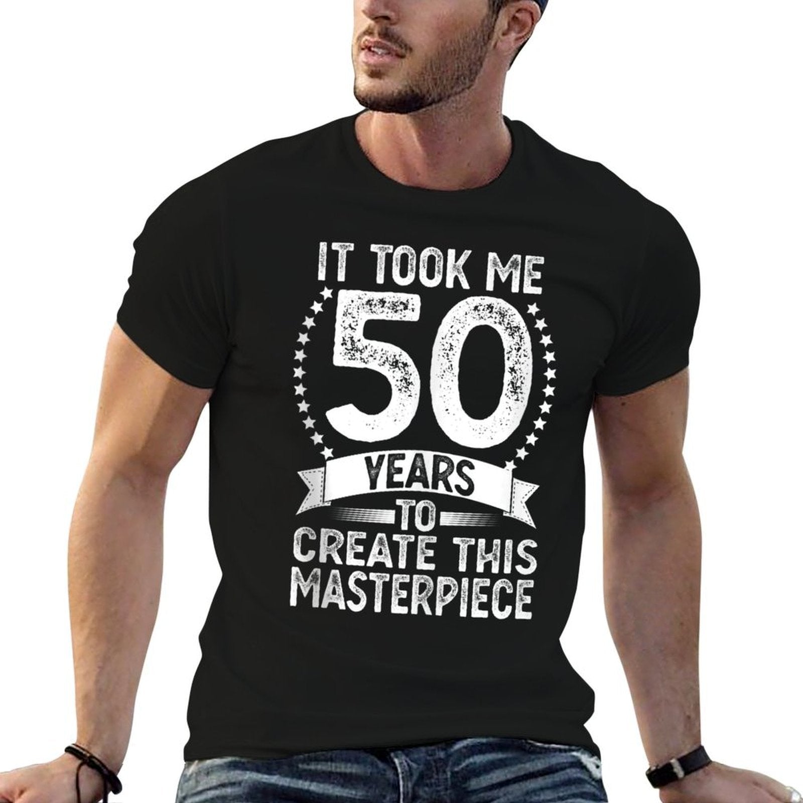 It Took Me 50 Years to Look This Good 50th Birthday  Ribbed Collar T-Shirt