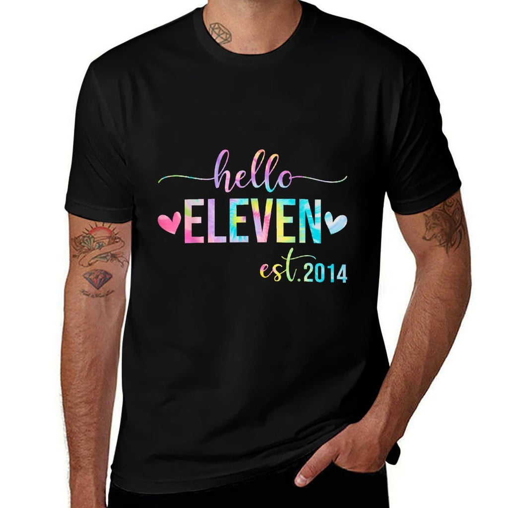 Hello Eleven Est 2014 11 Years Old 11th Birthday Girls Boys  Affordable Price T-Shirt
